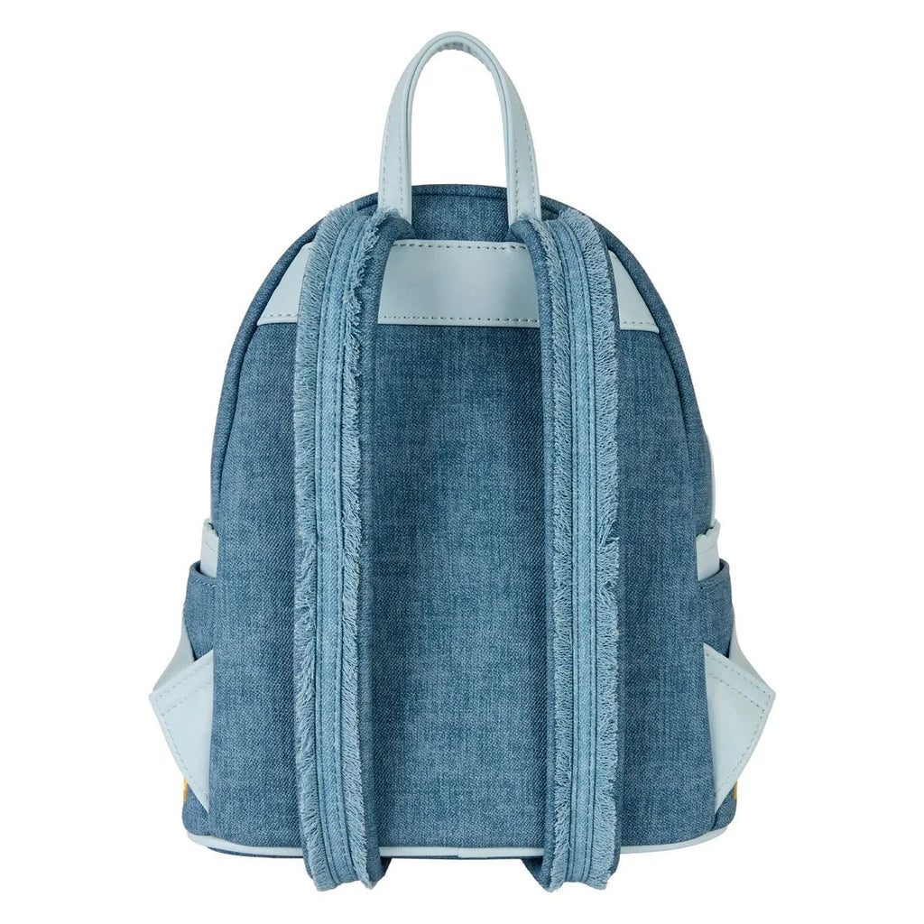 Loungefly Disney Dogs and Cats Denim Fringe Mini Backpack