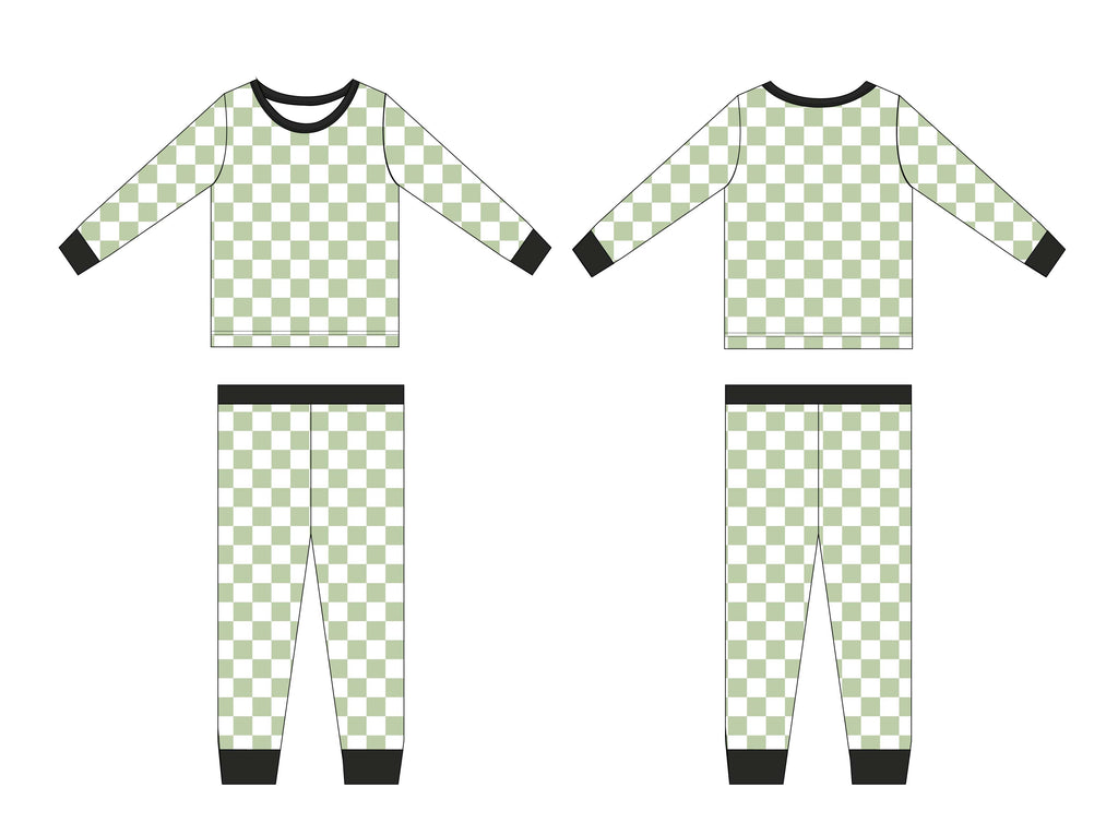 Green Checkers - Set