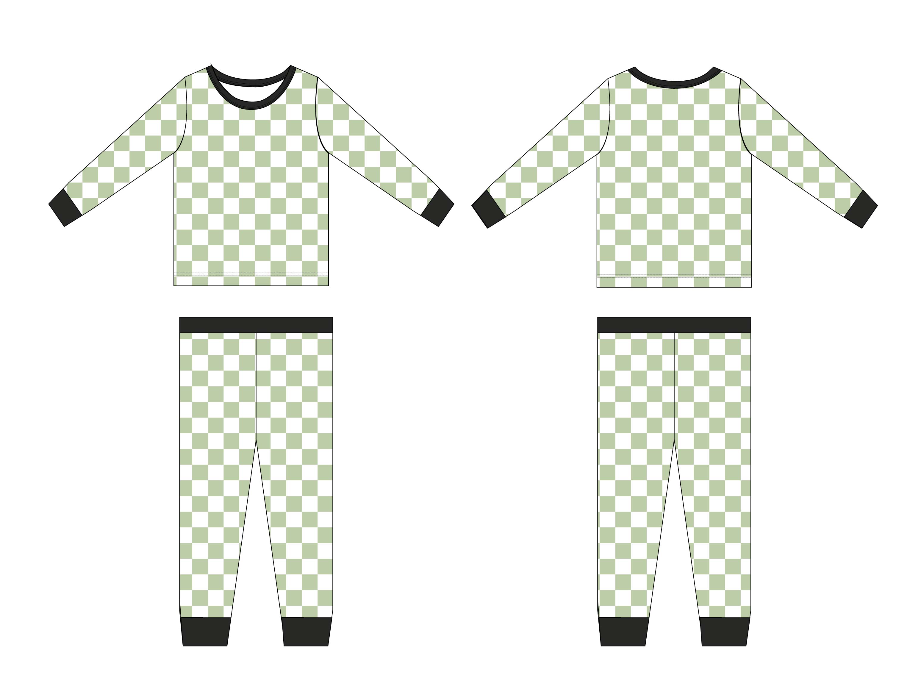 Green Checkers - Set