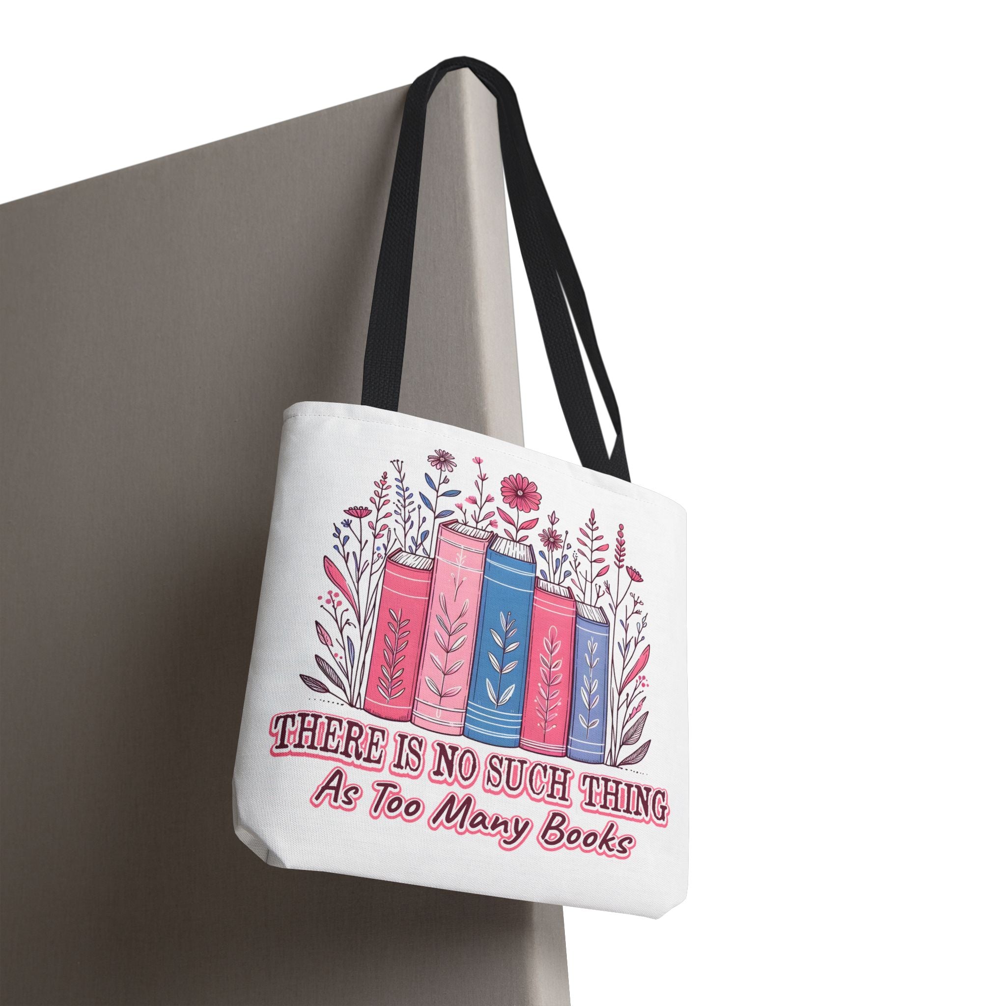 Whimsical Book Lover Tote Bag, Literary Gift, Bookish Accessories, Library Tote, Floral Books Design