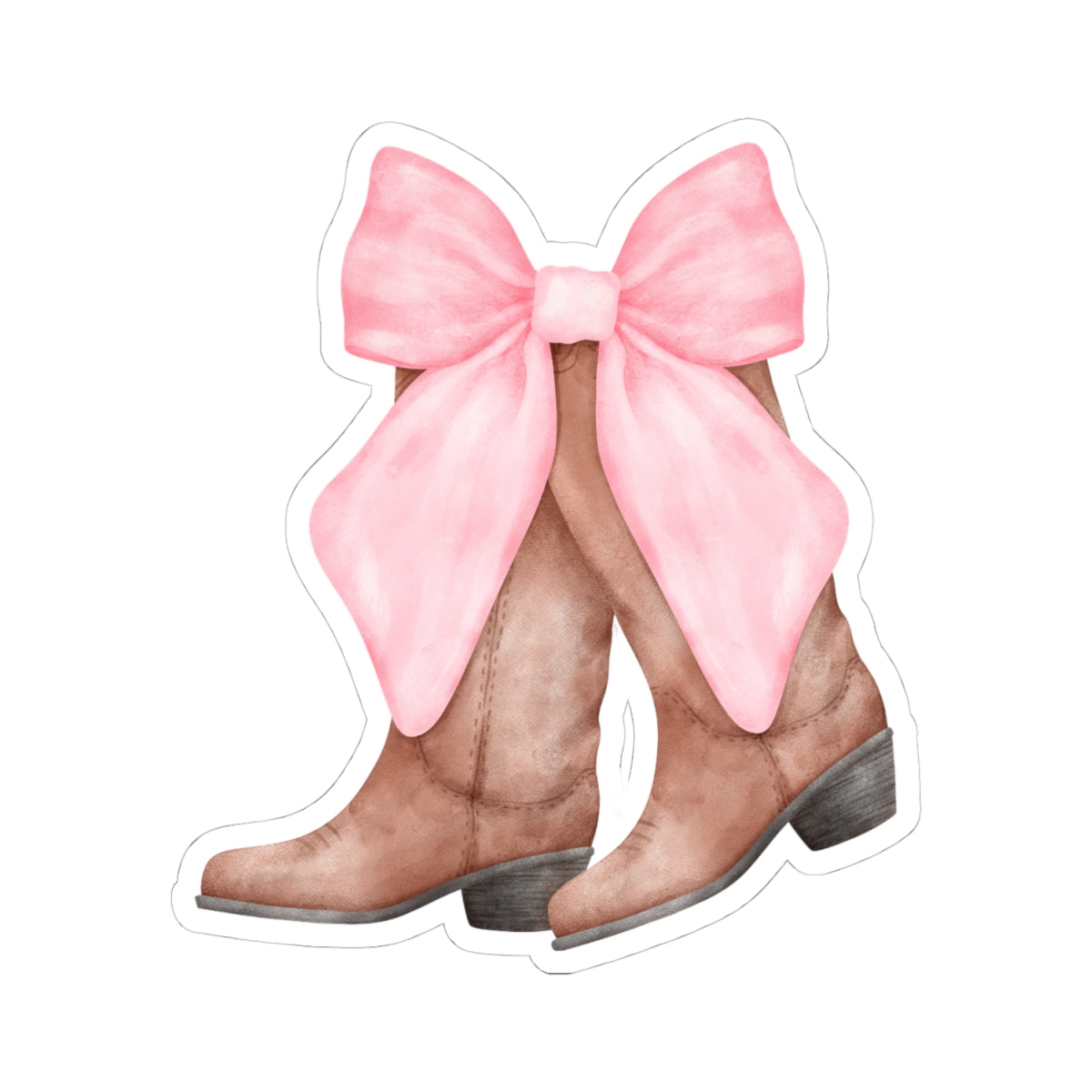 Chic Cowgirl Kiss-Cut Stickers, Cute Boot Stickers for Laptops, Journals, Gift for Country Lovers, Western Decor, Rodeo Accessories