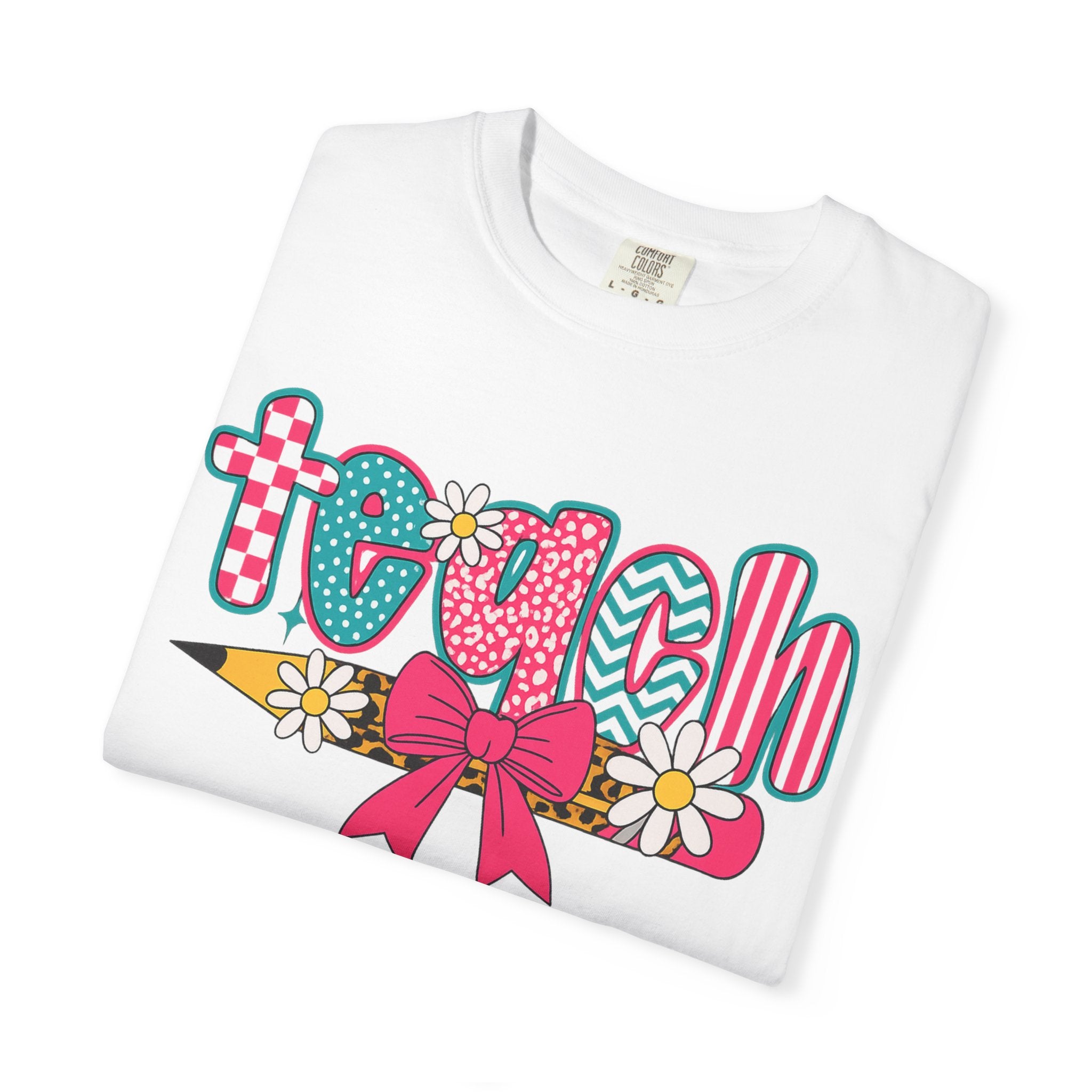 Coquette Pink and Blue Garment-Dyed T-shirt