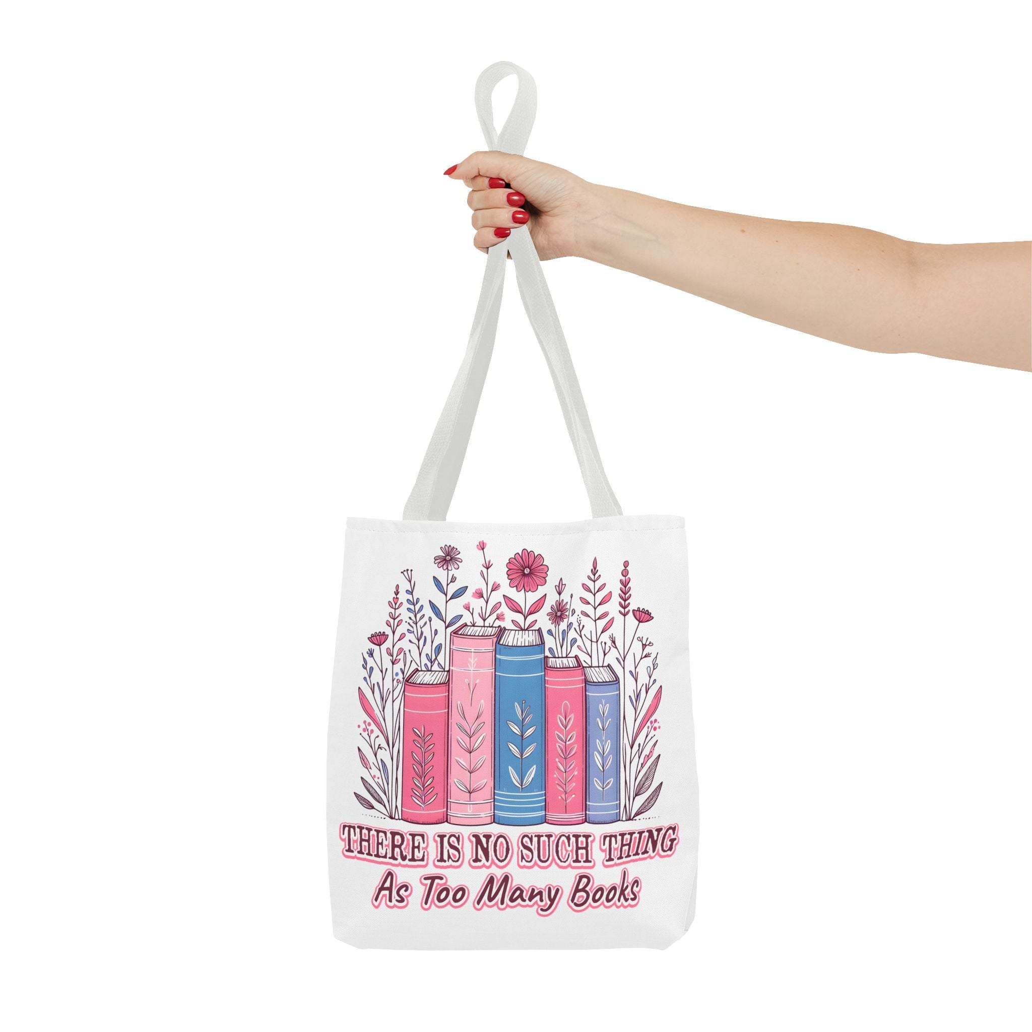 Whimsical Book Lover Tote Bag, Literary Gift, Bookish Accessories, Library Tote, Floral Books Design