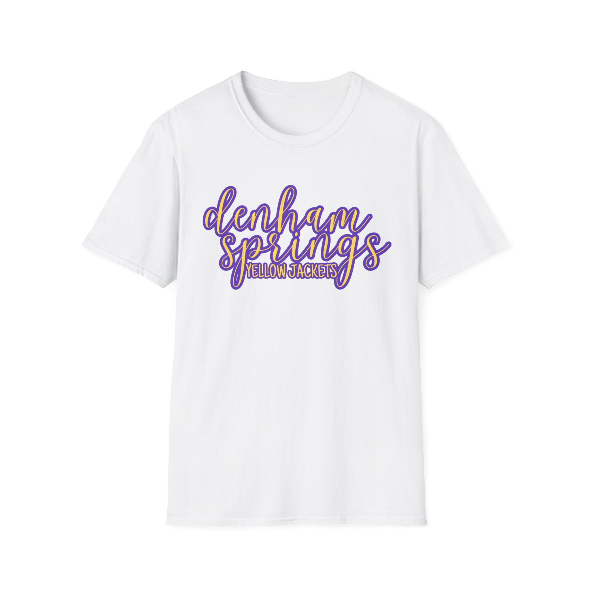 Denham Springs Yellow Jackets Baseball Unisex Softstyle T-Shirt, Sports Team Tee, School Spirit Shirt, Baseball Fan Gift, Athletic Apparel