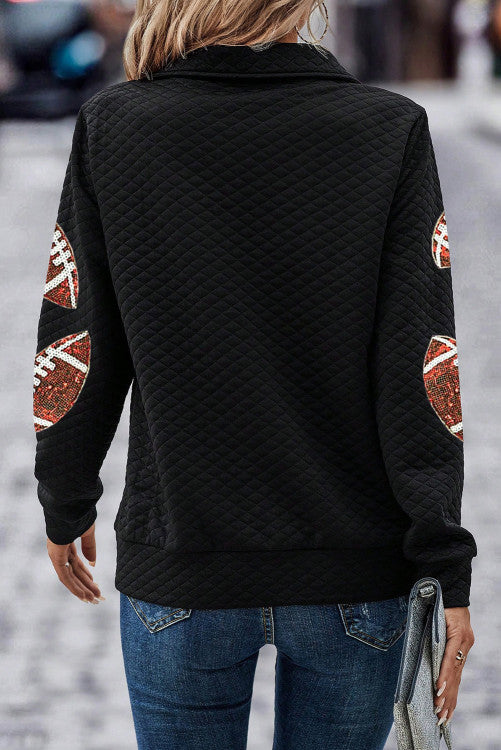 Sequin Football Quarter Zip