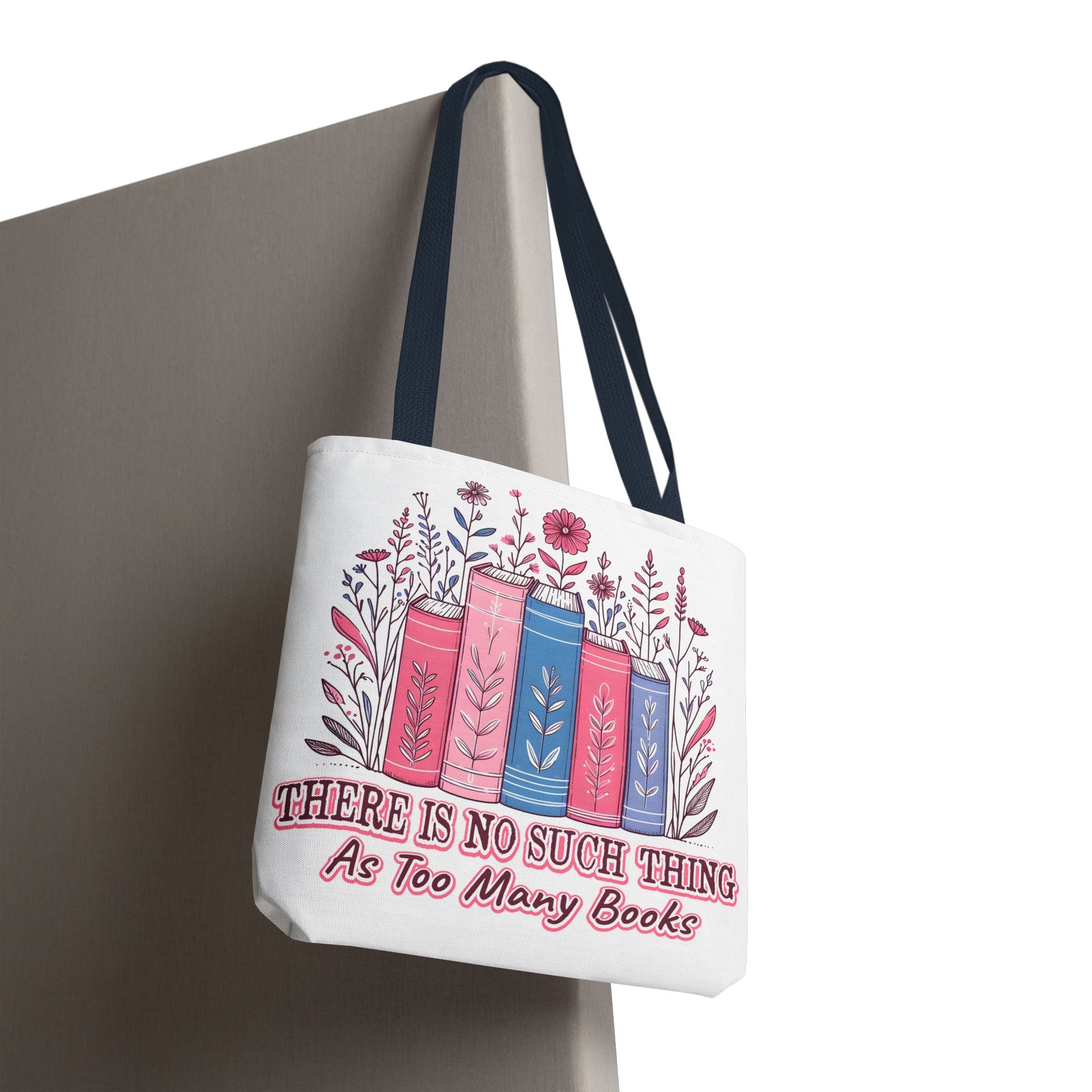 Whimsical Book Lover Tote Bag, Literary Gift, Bookish Accessories, Library Tote, Floral Books Design
