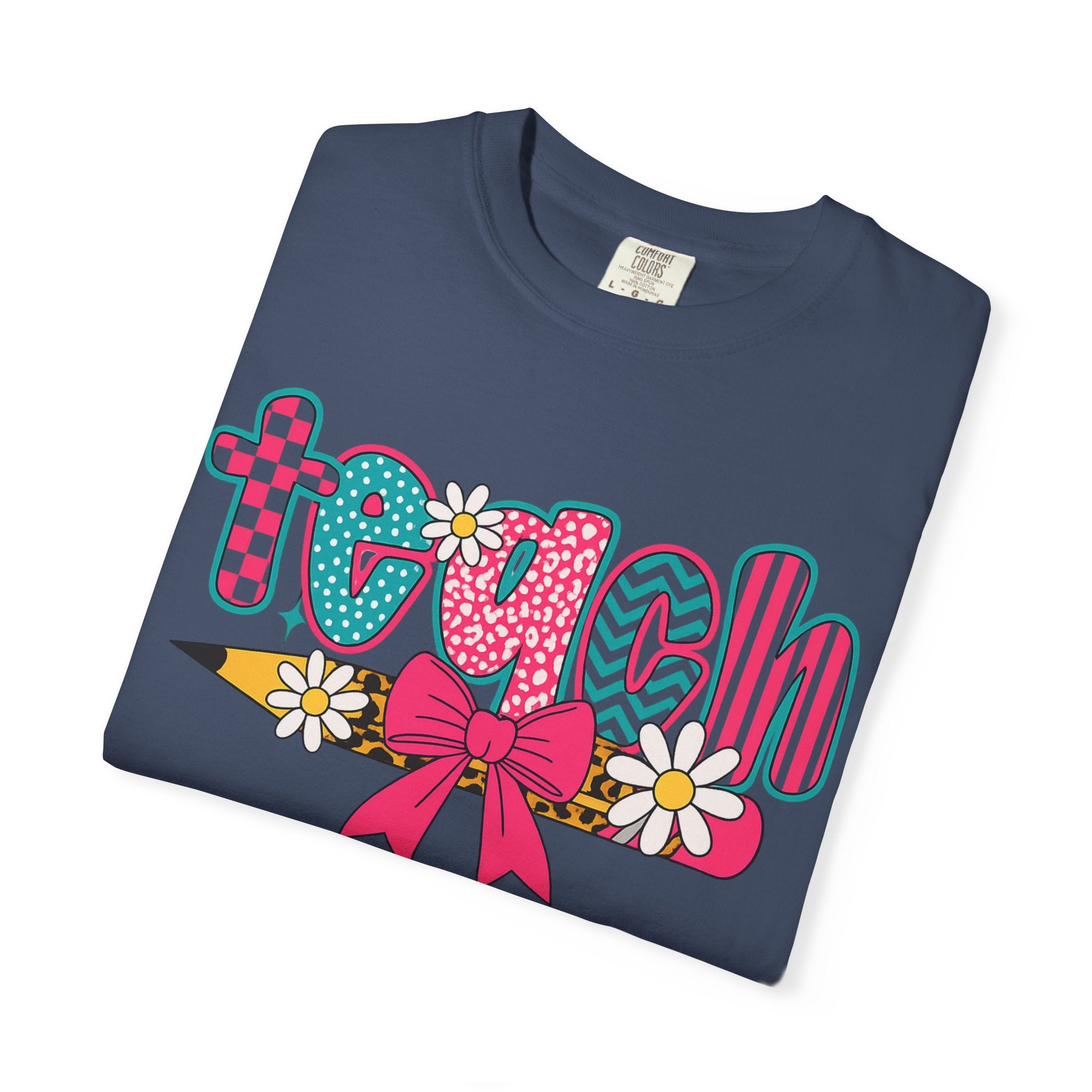 Coquette Pink and Blue Garment-Dyed T-shirt