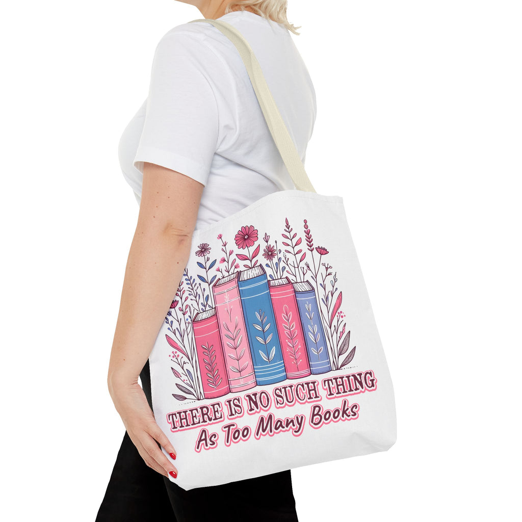 Whimsical Book Lover Tote Bag, Literary Gift, Bookish Accessories, Library Tote, Floral Books Design