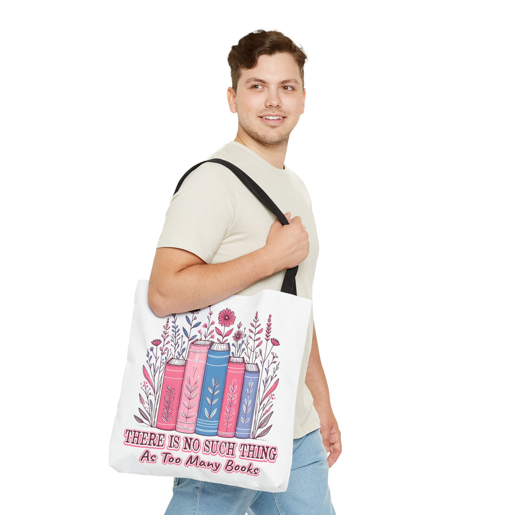 Whimsical Book Lover Tote Bag, Literary Gift, Bookish Accessories, Library Tote, Floral Books Design