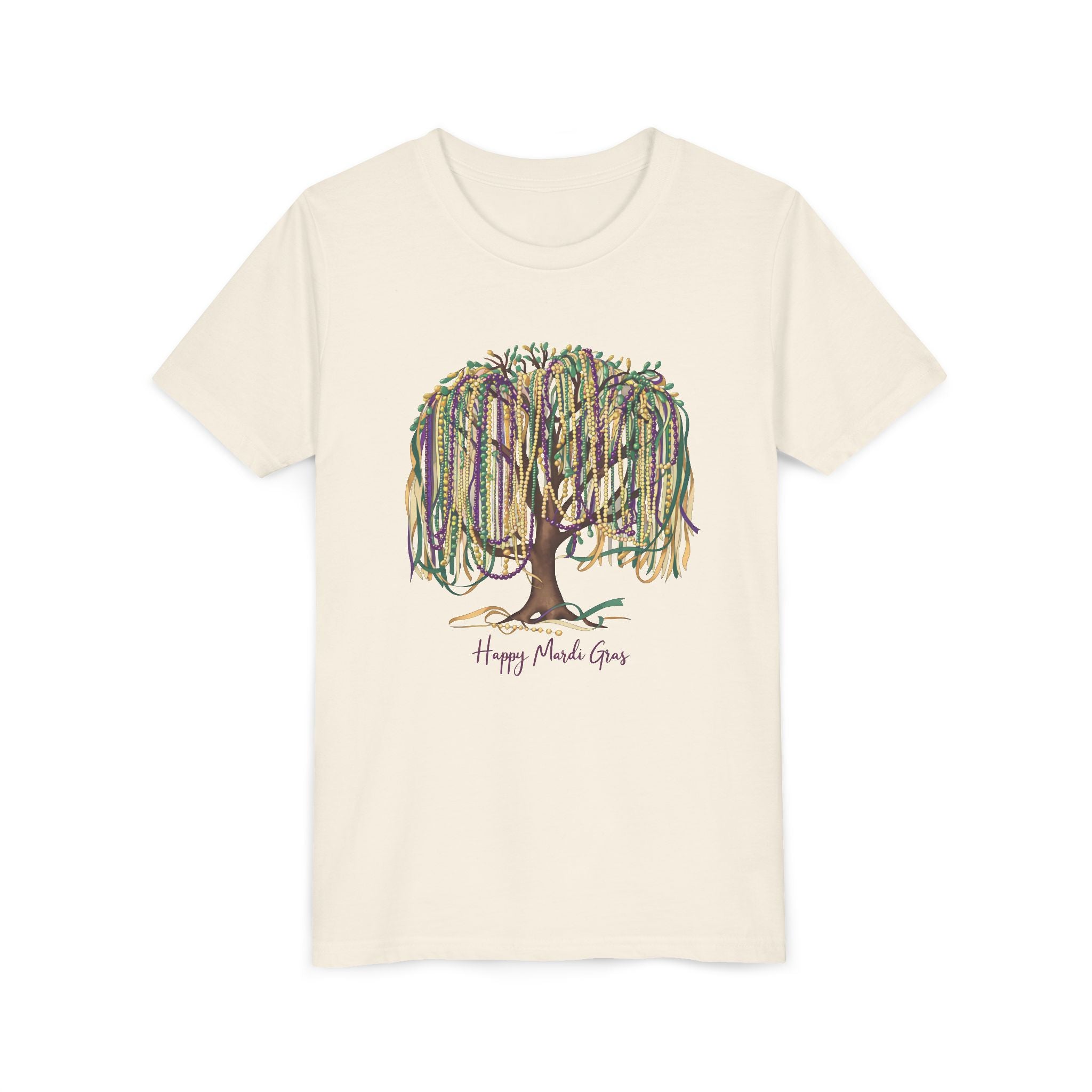 Happy Mardi Gras Youth Short Sleeve Tee, Colorful Festival Shirt for Kids, Celebration T-Shirt, Perfect for Parades, Kids Party Wear