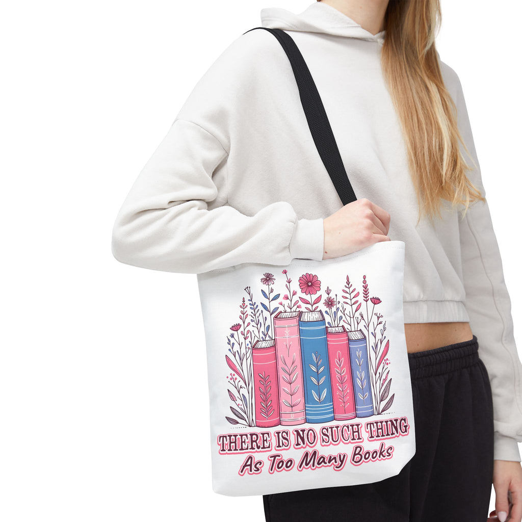 Whimsical Book Lover Tote Bag, Literary Gift, Bookish Accessories, Library Tote, Floral Books Design