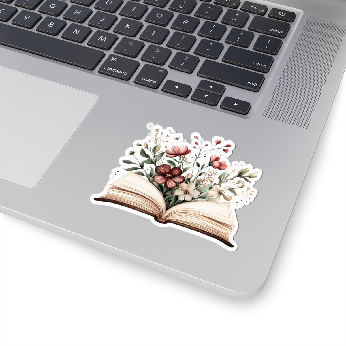 Floral Book Kiss-Cut Stickers | Aesthetic Laptop Decor, Journaling Supplies, Teacher Gifts, Book Lover Stickers, Spring Decor
