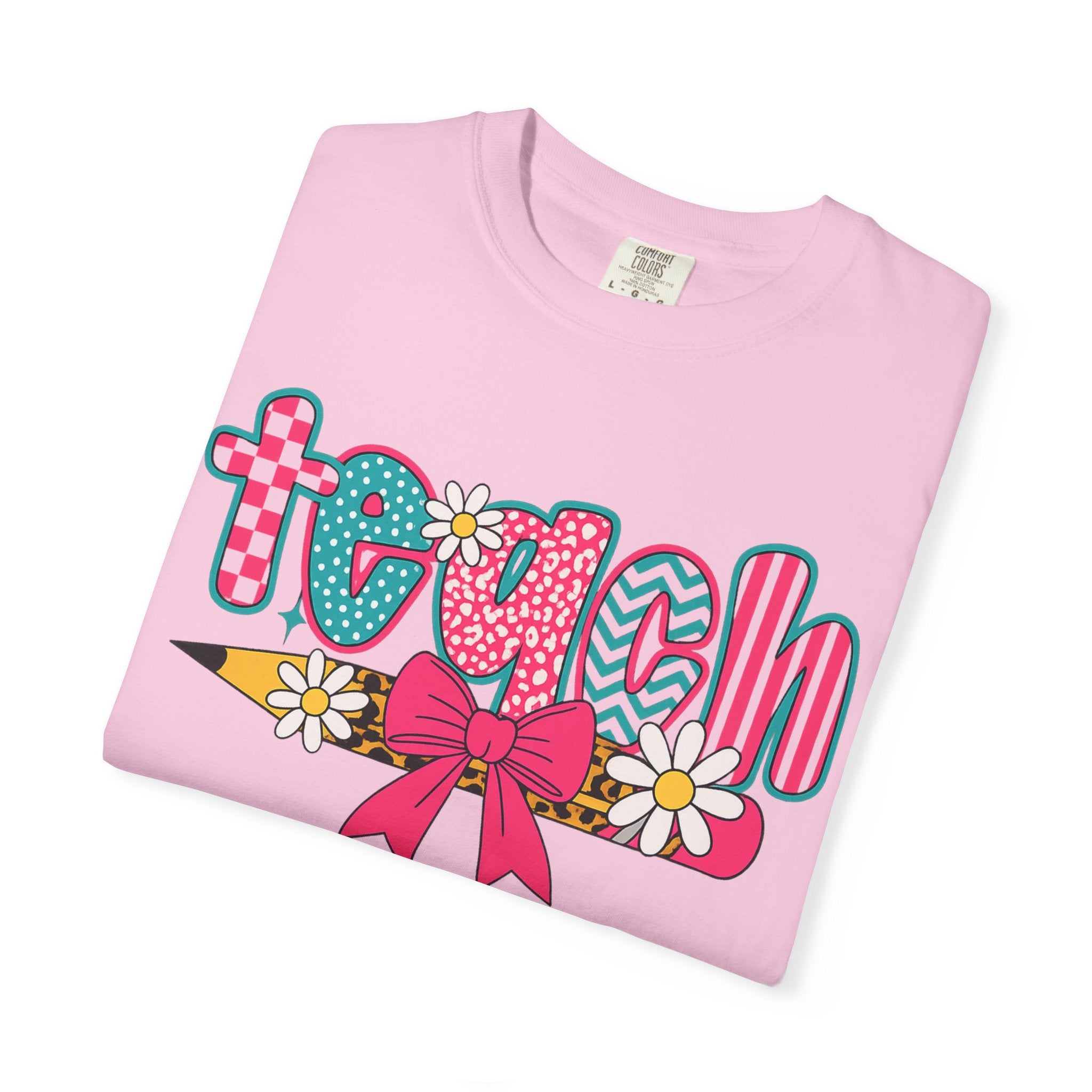 Coquette Pink and Blue Garment-Dyed T-shirt