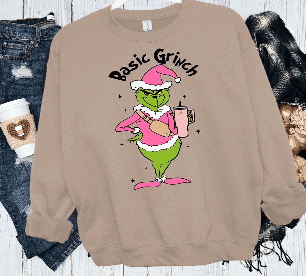 Basic Grinch Scrouge Pink Christmas Classic Christmas Family Movie Shirts Grinch Shirts Sweatshirts hoodie comfort colors