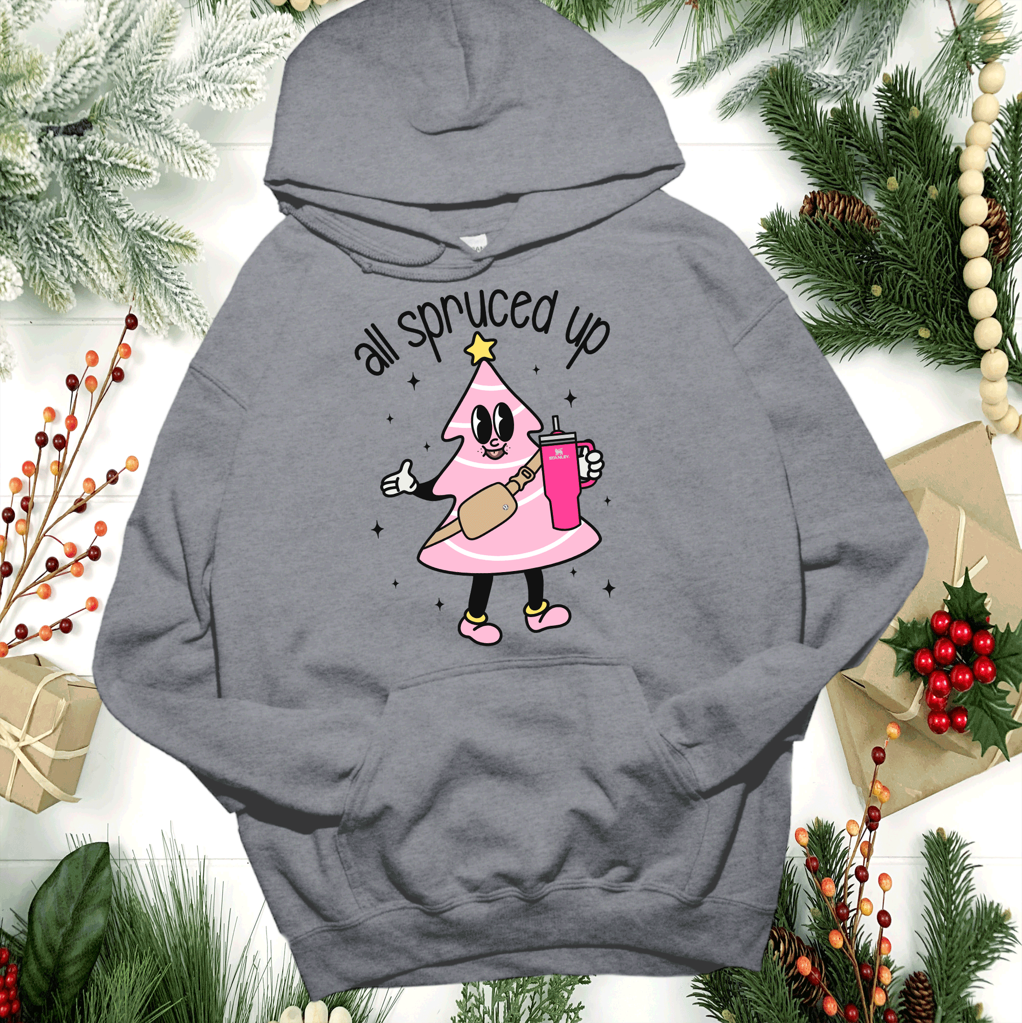 all spruced up Pink Christmas Little Debbies Christmas Shirts Sweatshirts hoodie comfort colors