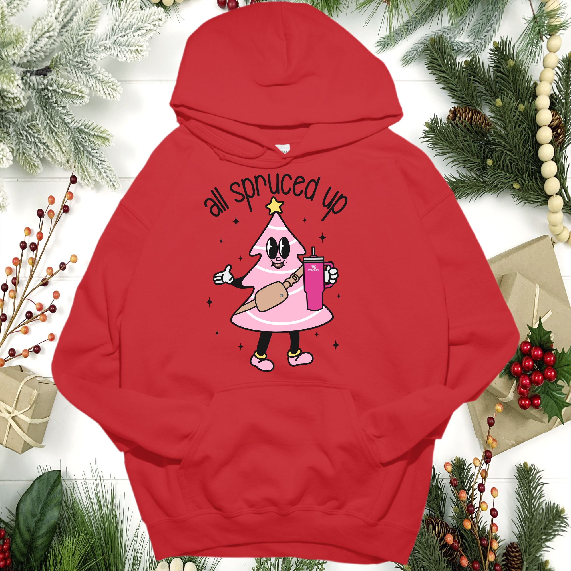 all spruced up Pink Christmas Little Debbies Christmas Shirts Sweatshirts hoodie comfort colors