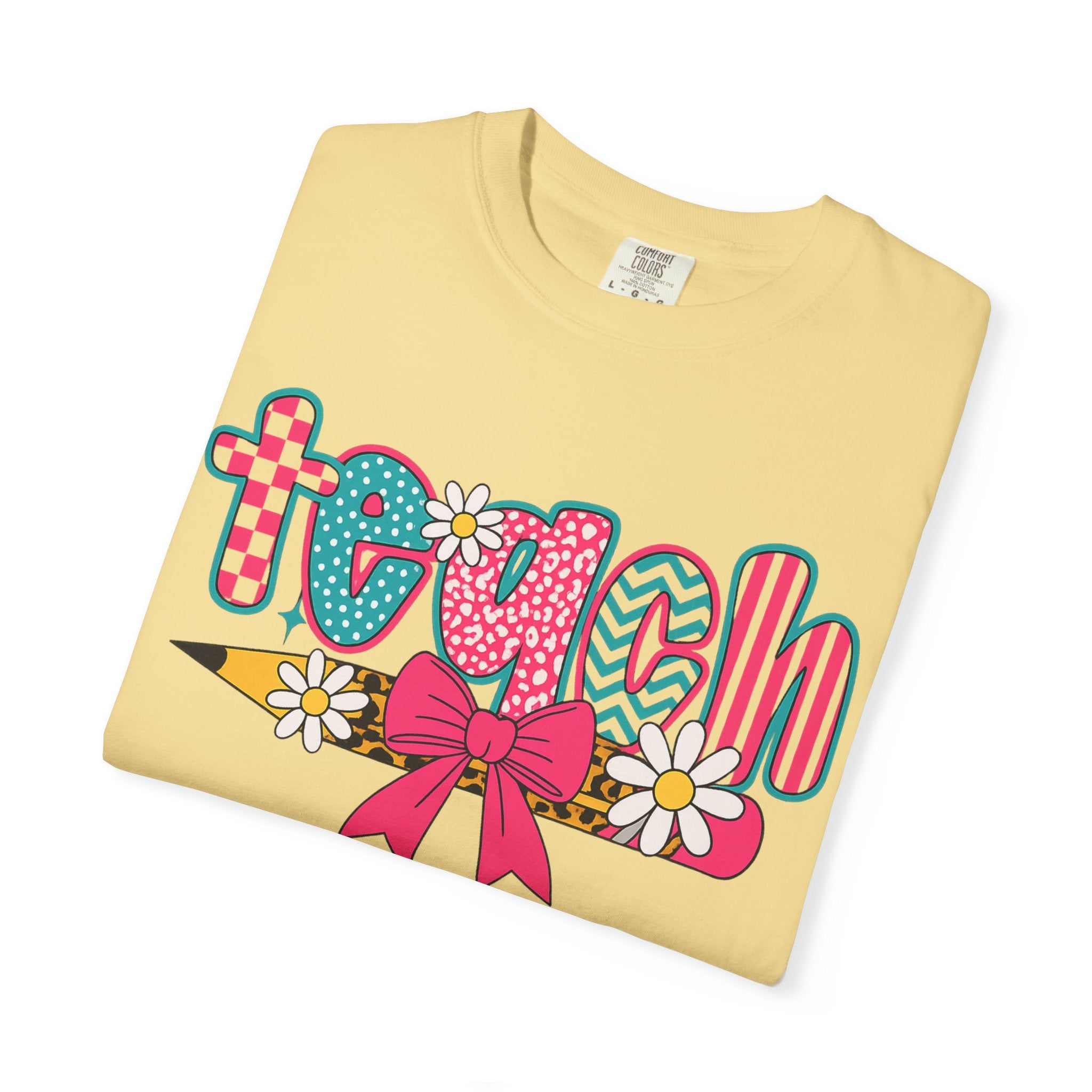 Coquette Pink and Blue Garment-Dyed T-shirt