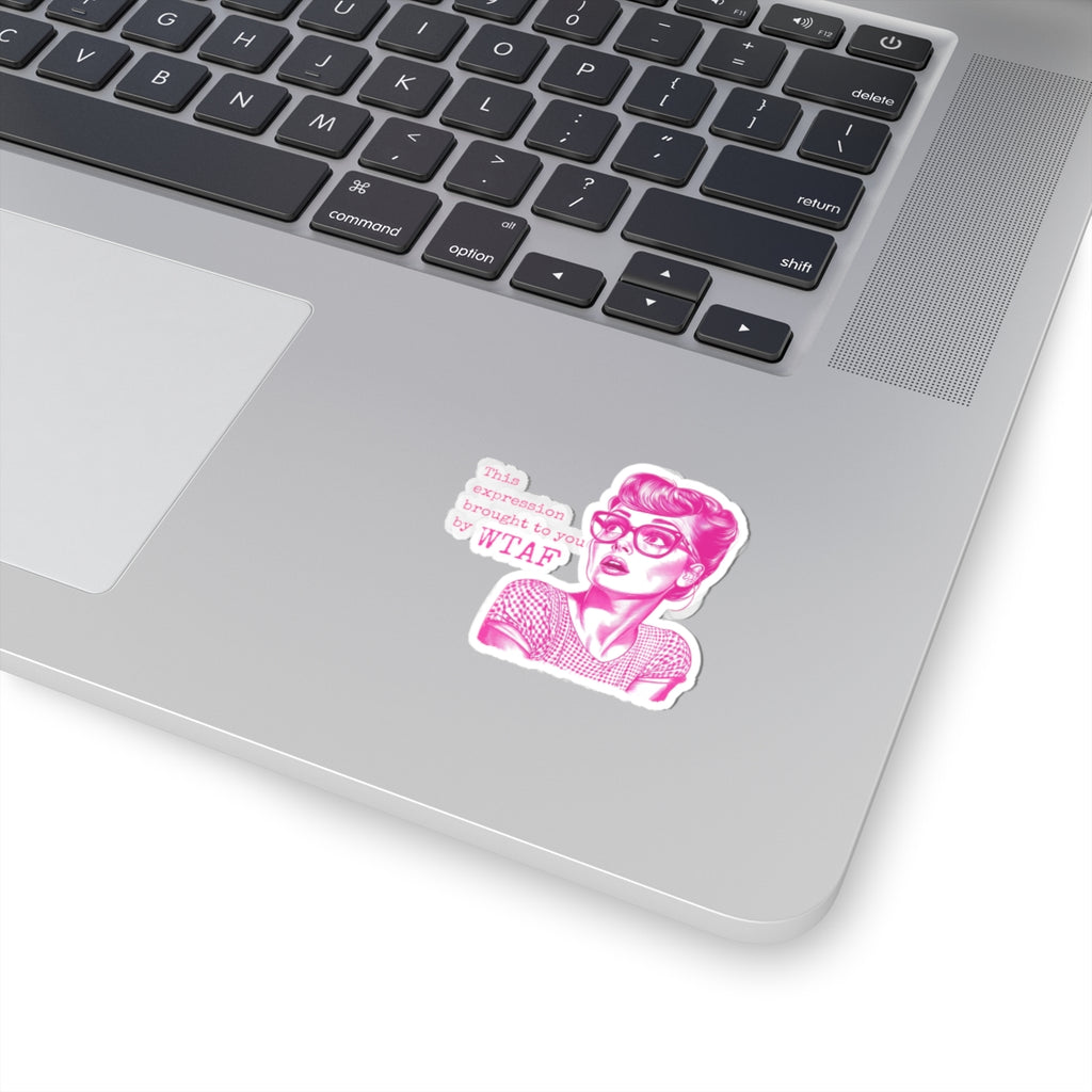 Funky Retro Kiss-Cut Stickers, Cute Planner Decor, Gift for Her, Laptops, Phone Cases, WTAF Design