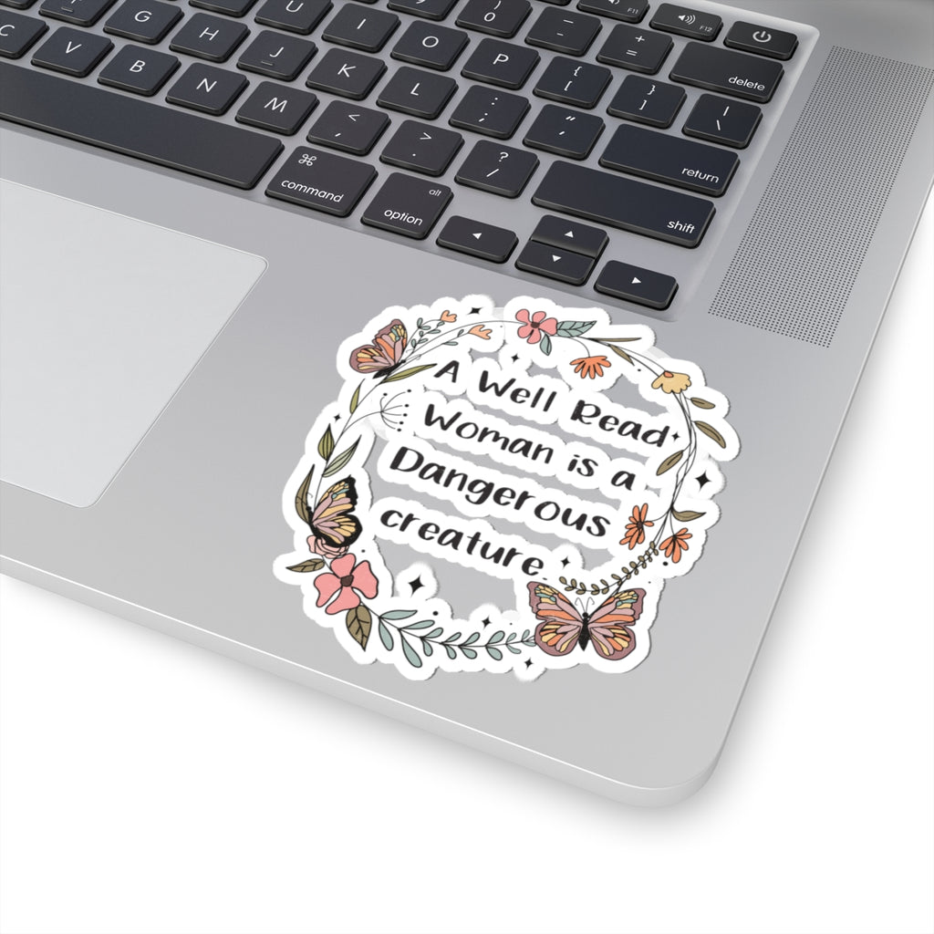 Empowering Literary Stickers | A Well Read Woman is a Dangerous Creature, Book Lover Gift, Journal Decor, Laptop Stickers