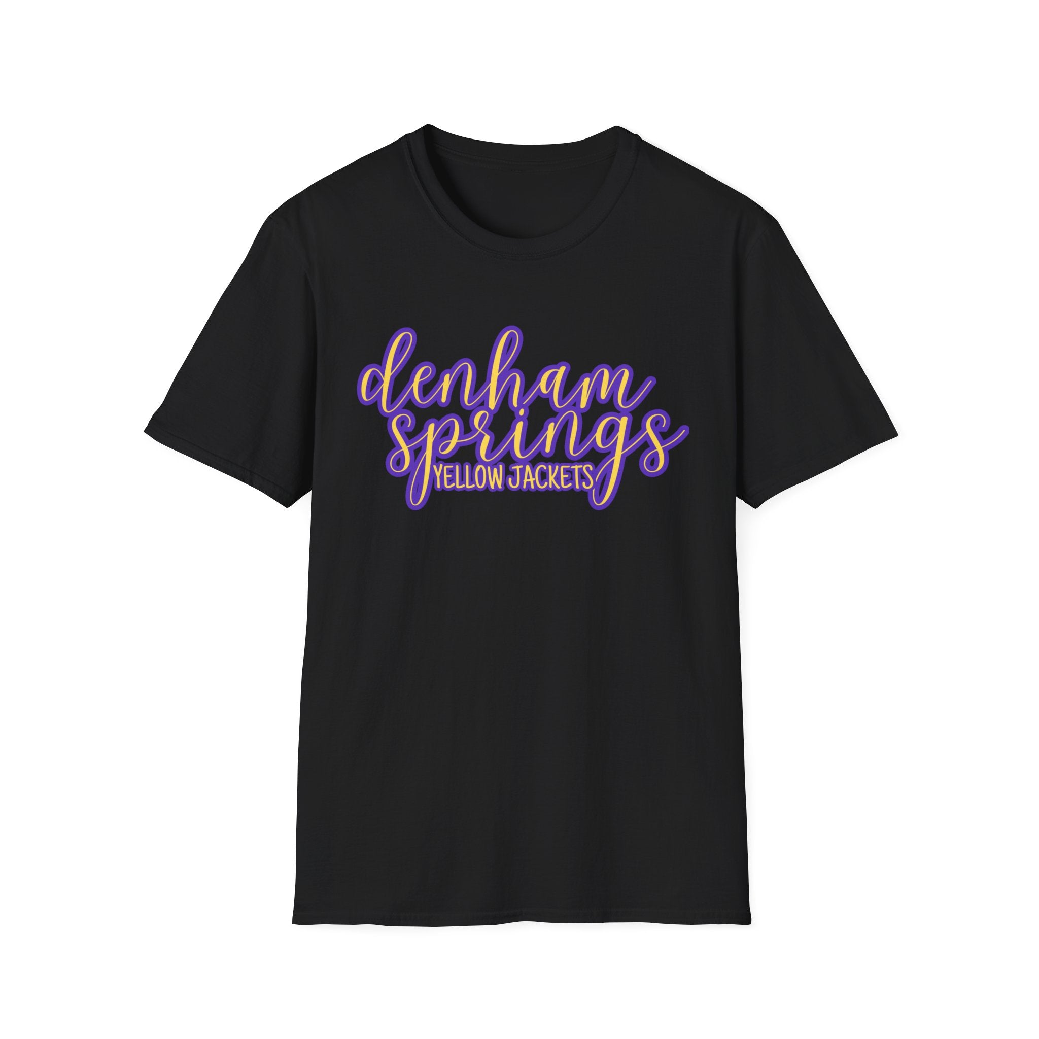 Denham Springs Yellow Jackets Baseball Unisex Softstyle T-Shirt, Sports Team Tee, School Spirit Shirt, Baseball Fan Gift, Athletic Apparel