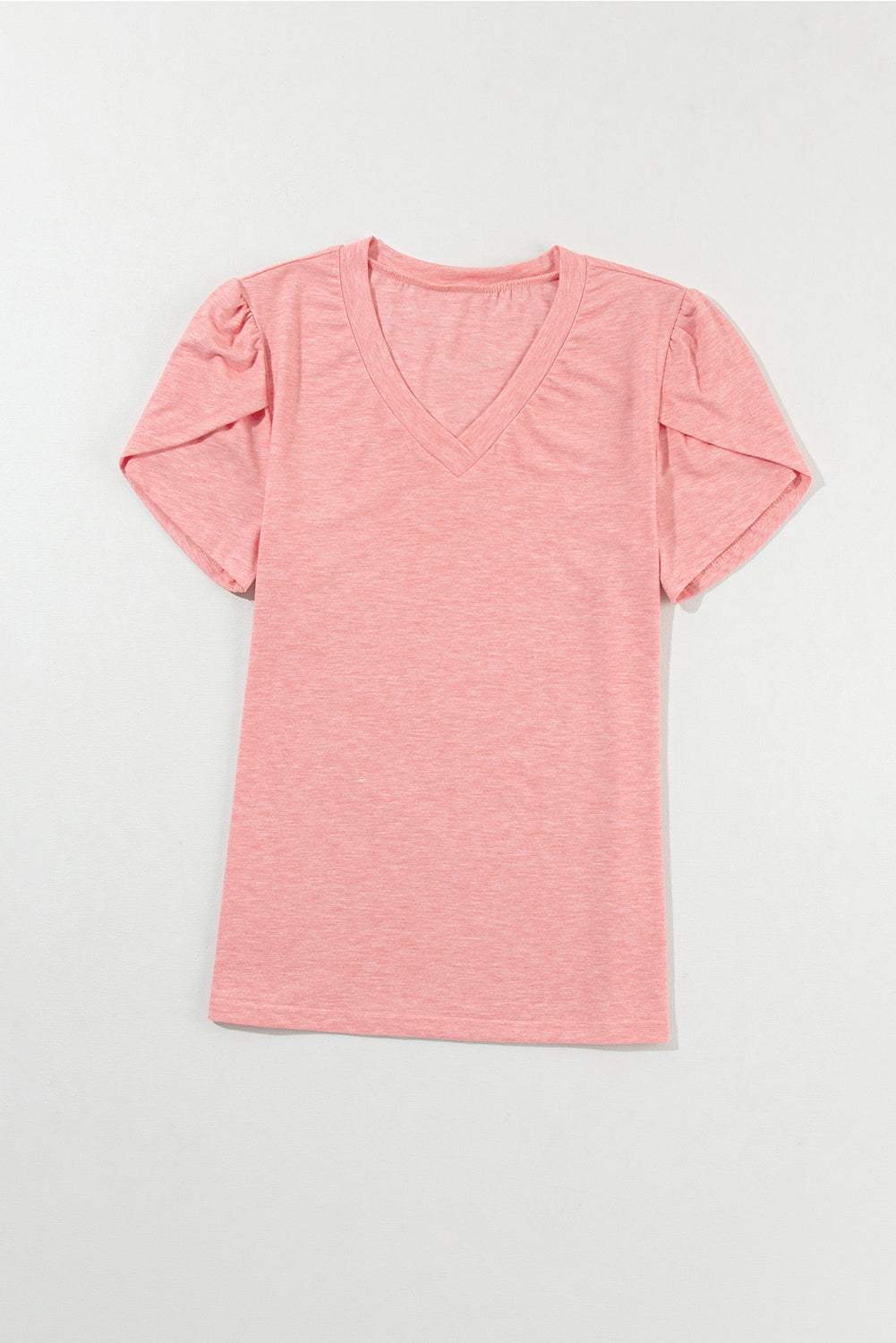 Heathered Petal Sleeve V-Neck T-Shirt