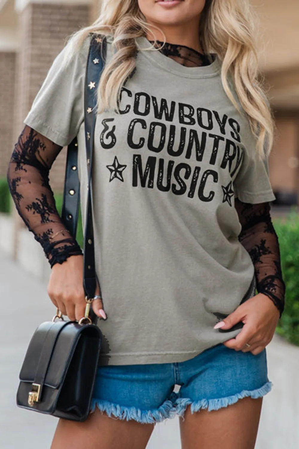 Letter Graphic Round Neck Short Sleeve T-Shirt