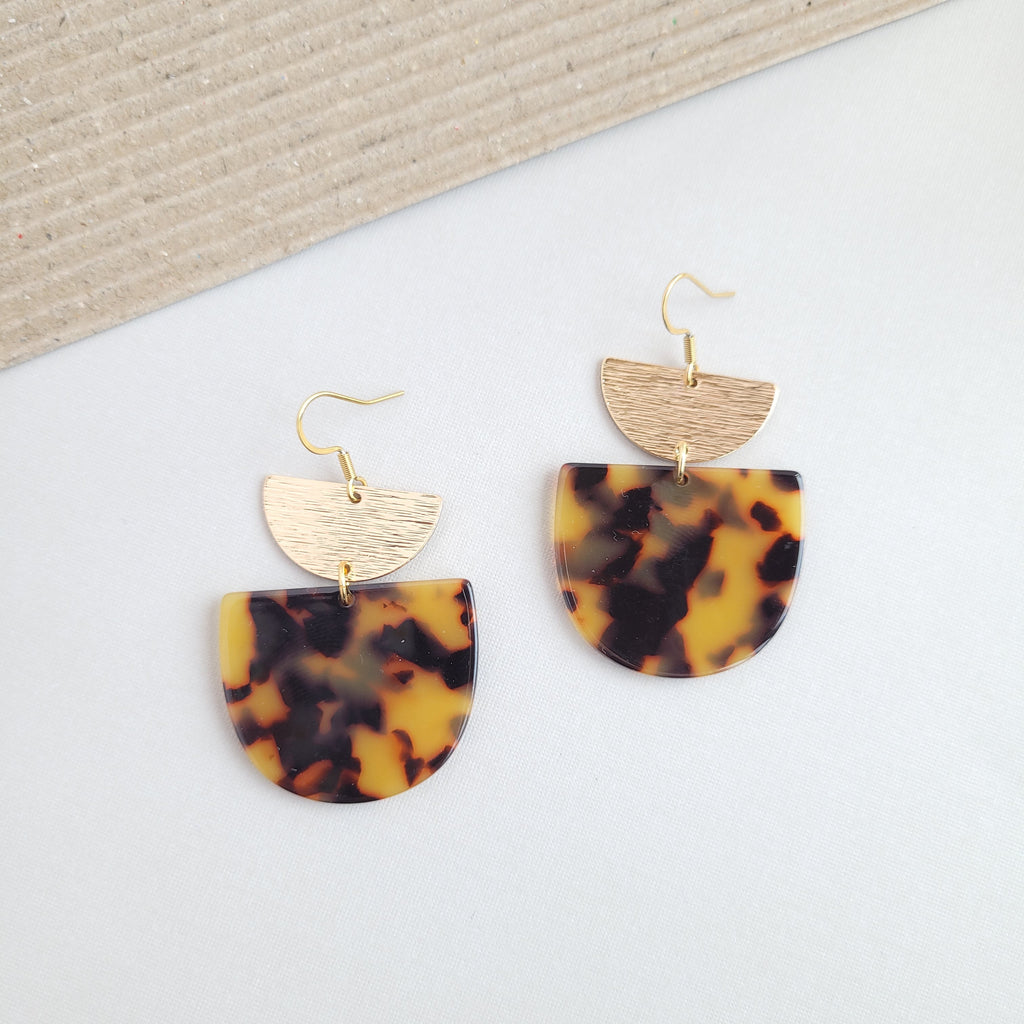 Harper Earrings - Tortoise