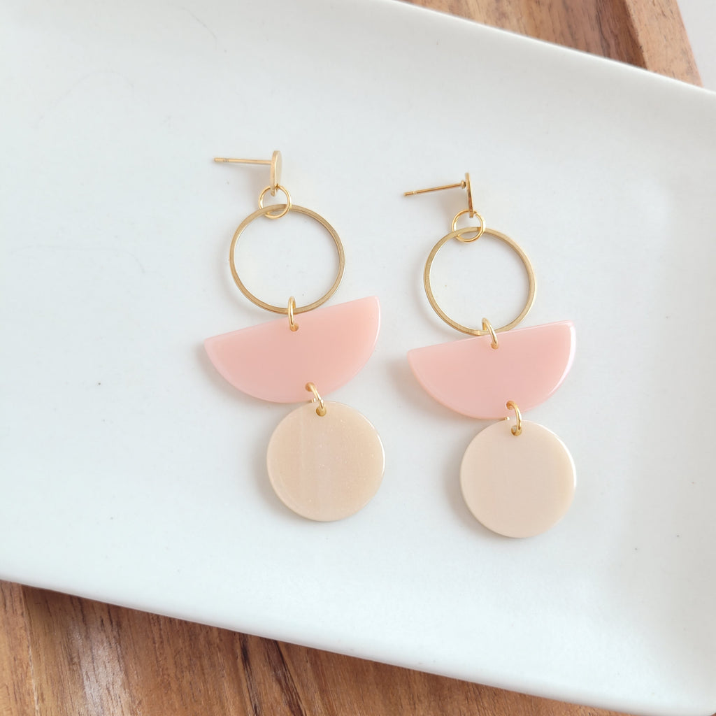 Wren Earrings - Blush & Linen