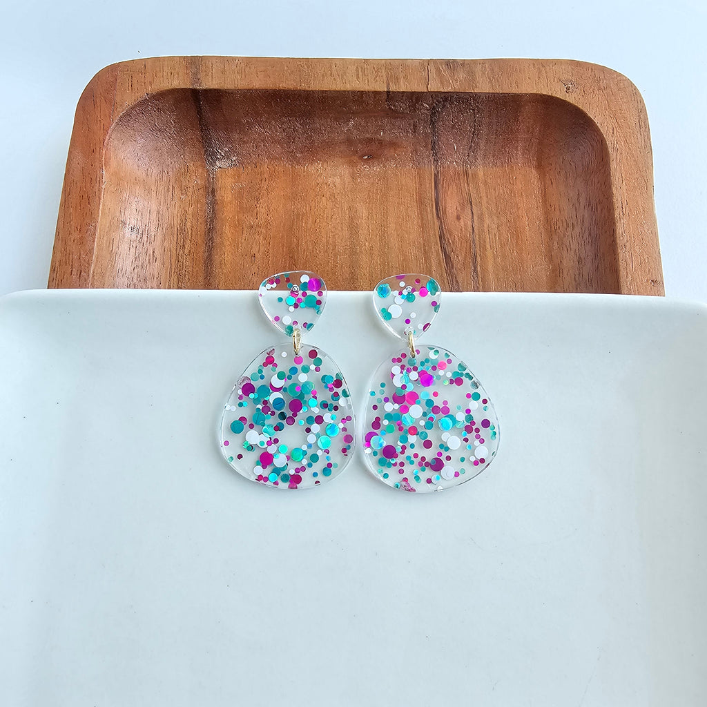 Penelope Earrings - Blue Violet Confetti