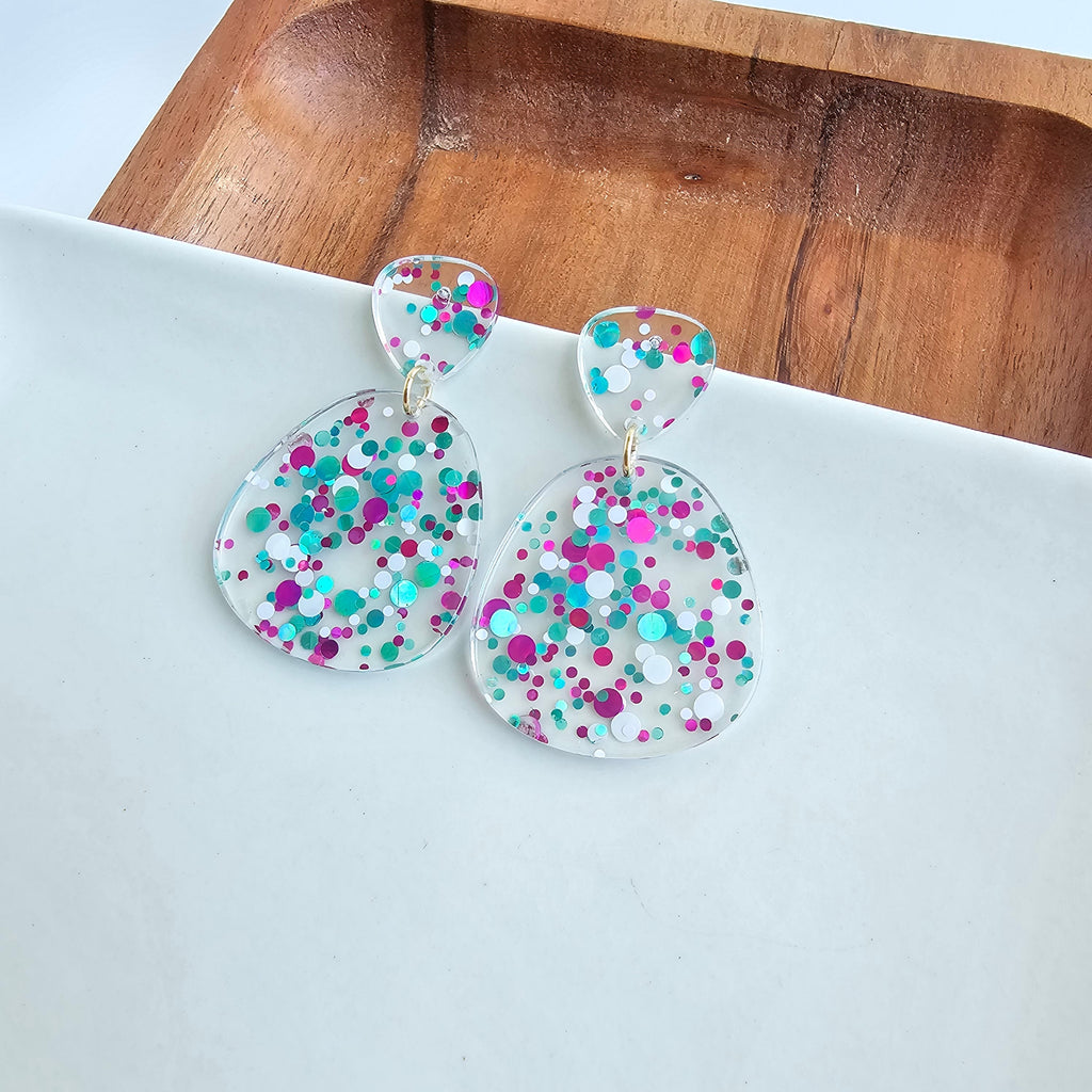 Penelope Earrings - Blue Violet Confetti