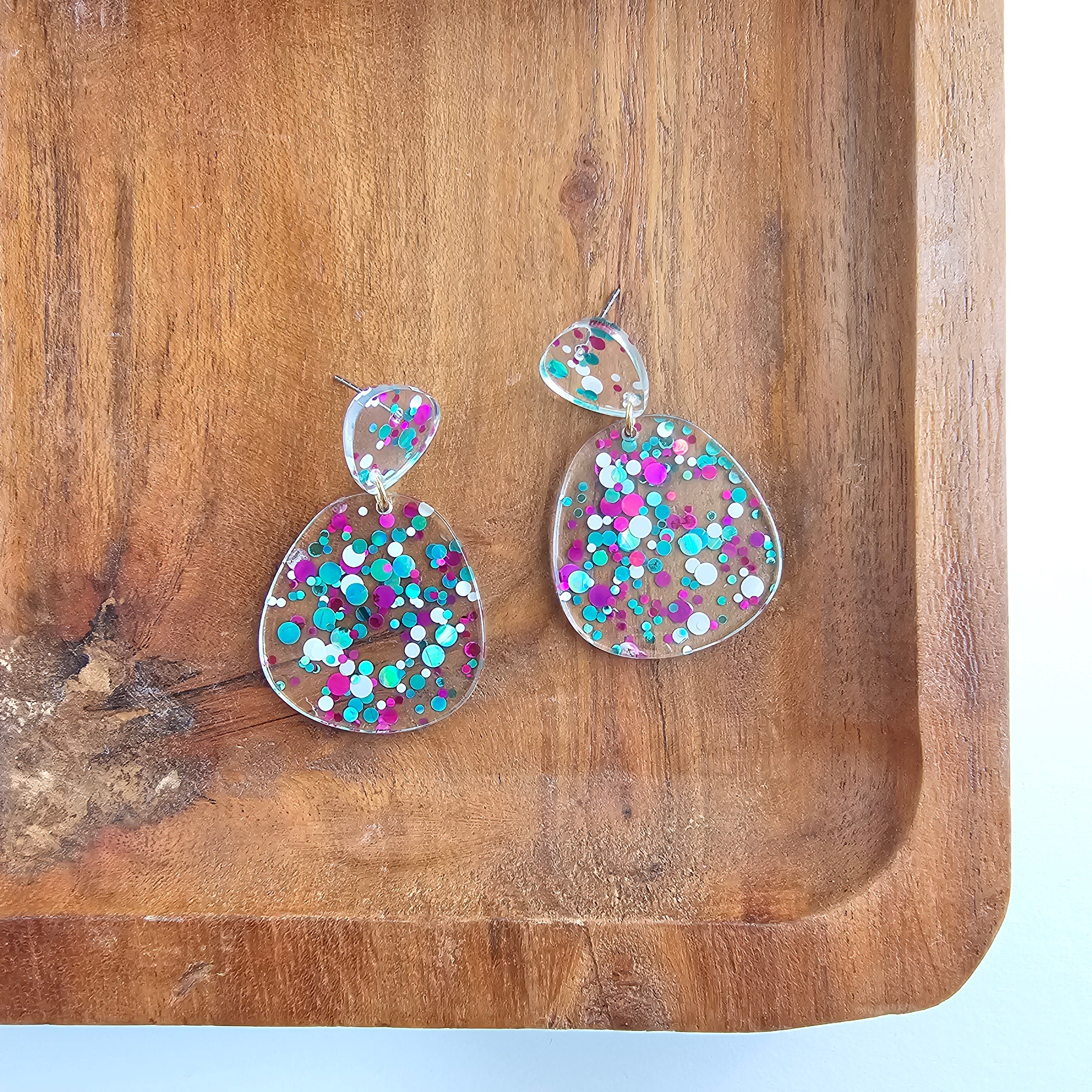 Penelope Earrings - Blue Violet Confetti