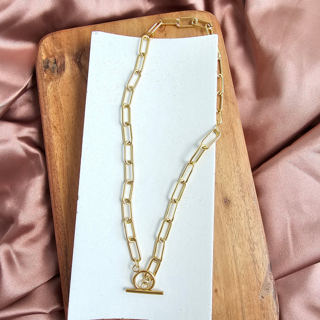 Luxe Gold Chunky Paper Clip Chain - 18"
