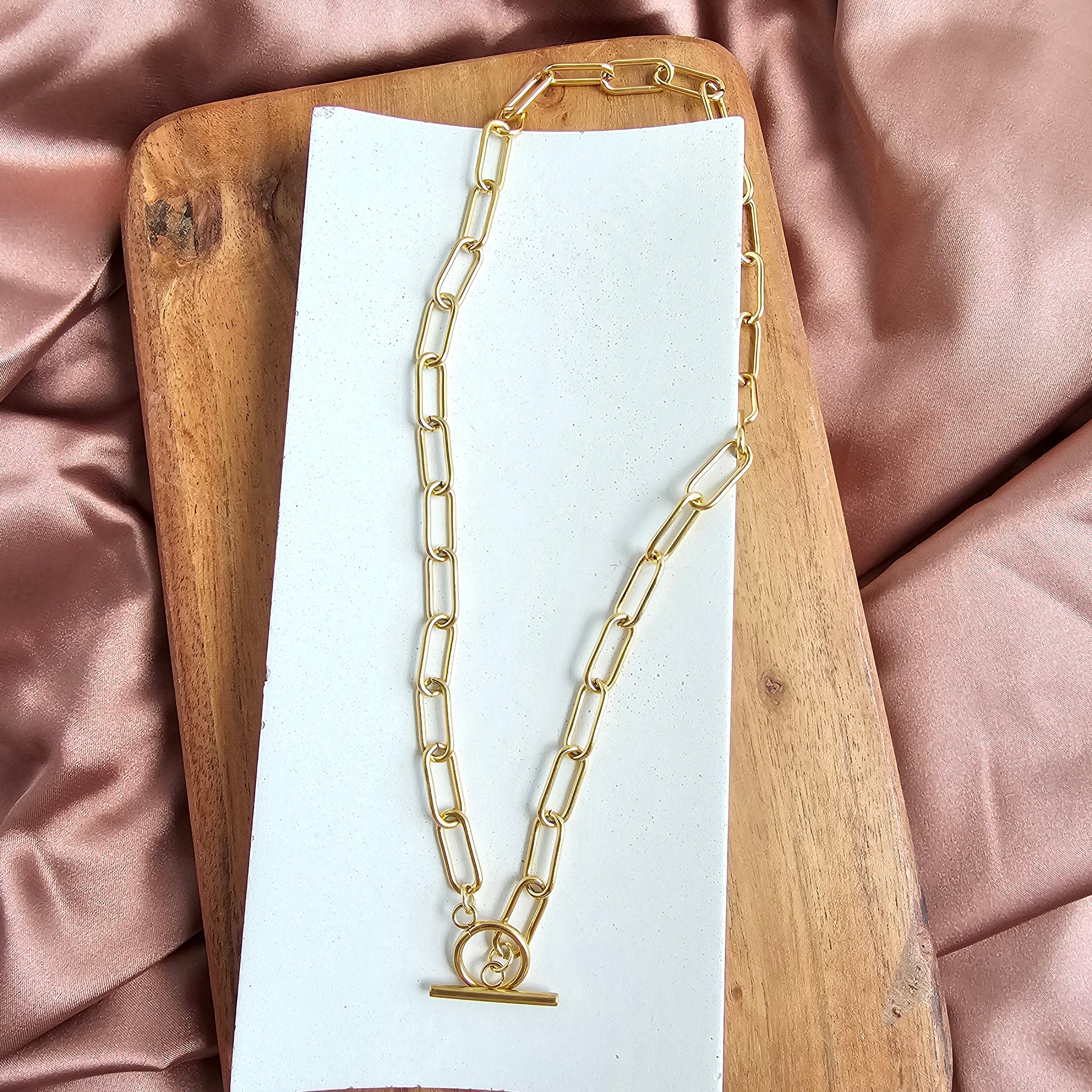 Luxe Gold Chunky Paper Clip Chain - 20"