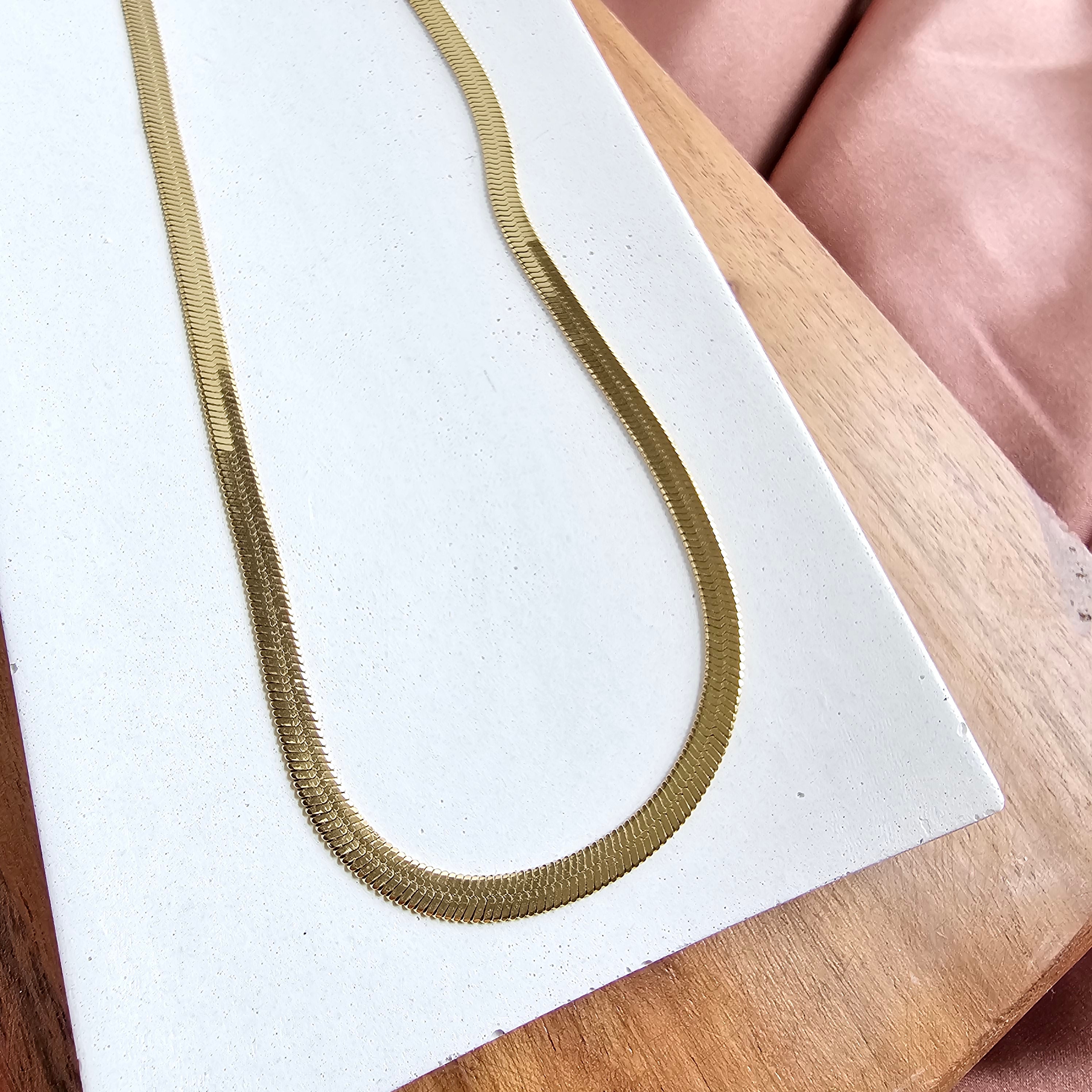 Luxe Gold Herringbone Chain - 20"