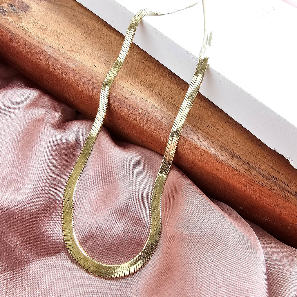 Luxe Gold Herringbone Chain - 20"