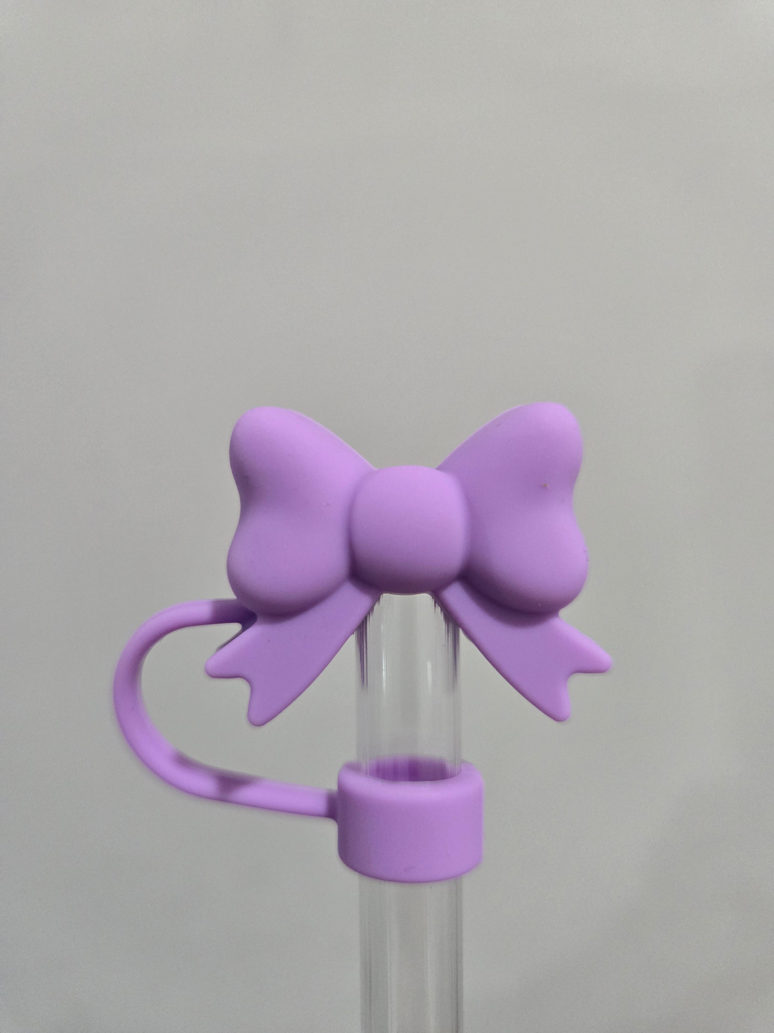 10MM LavenderBow Strawtopper