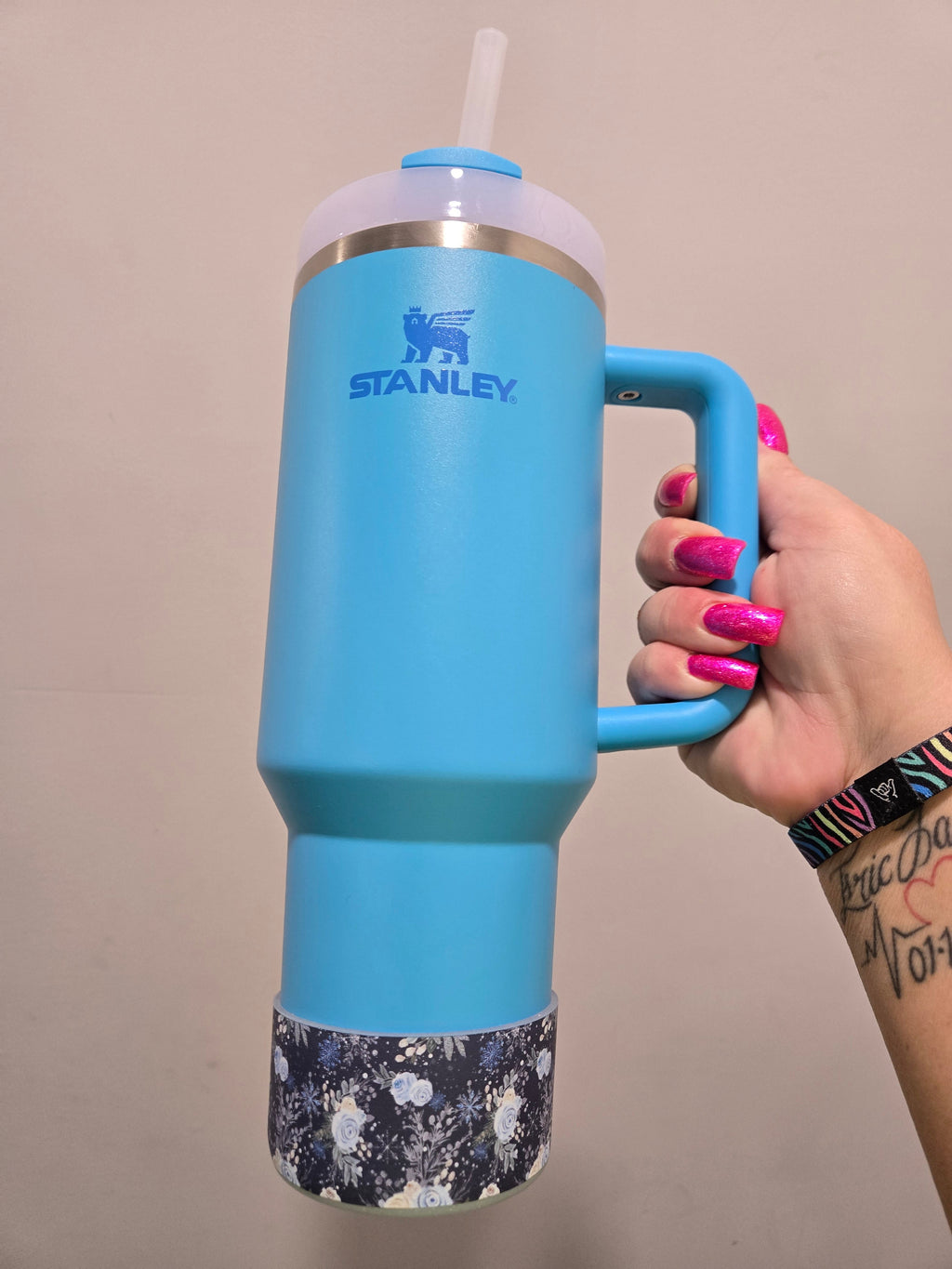 Glitter Blues Silicone Boot Bumper Sleeve for Tumblers