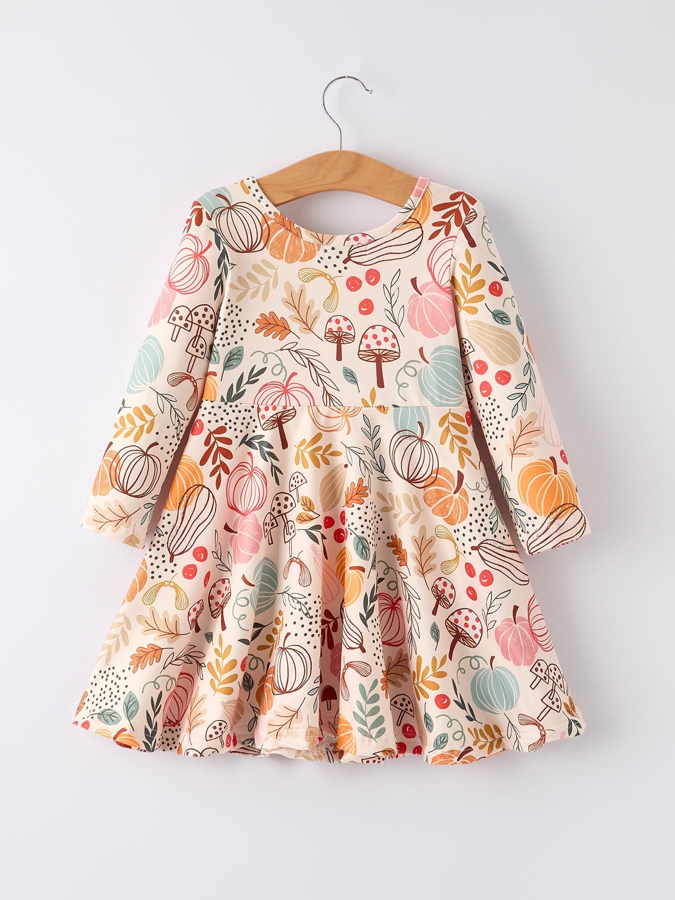 Halloween Pumpkin Leaf Print Dress