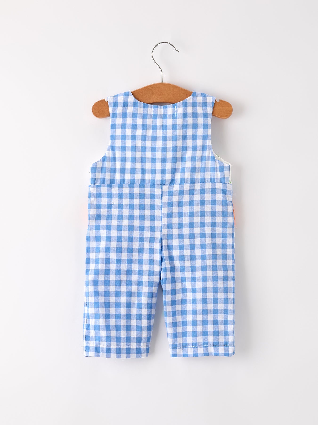 Fall Thanksgiving& Halloween Blue Pumpkin Smock Embroidery Baby Boy Romper