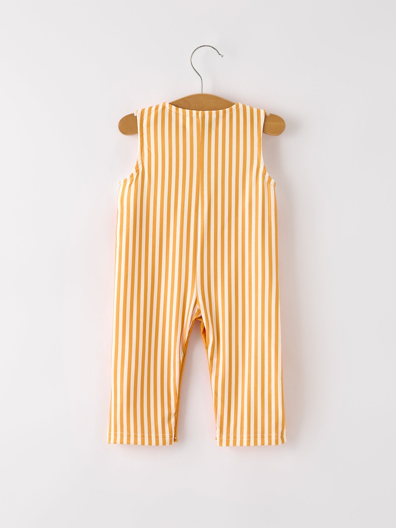 Fall Thanksgiving Chicken Smock Embroidered Orange Stripes Boys Romper