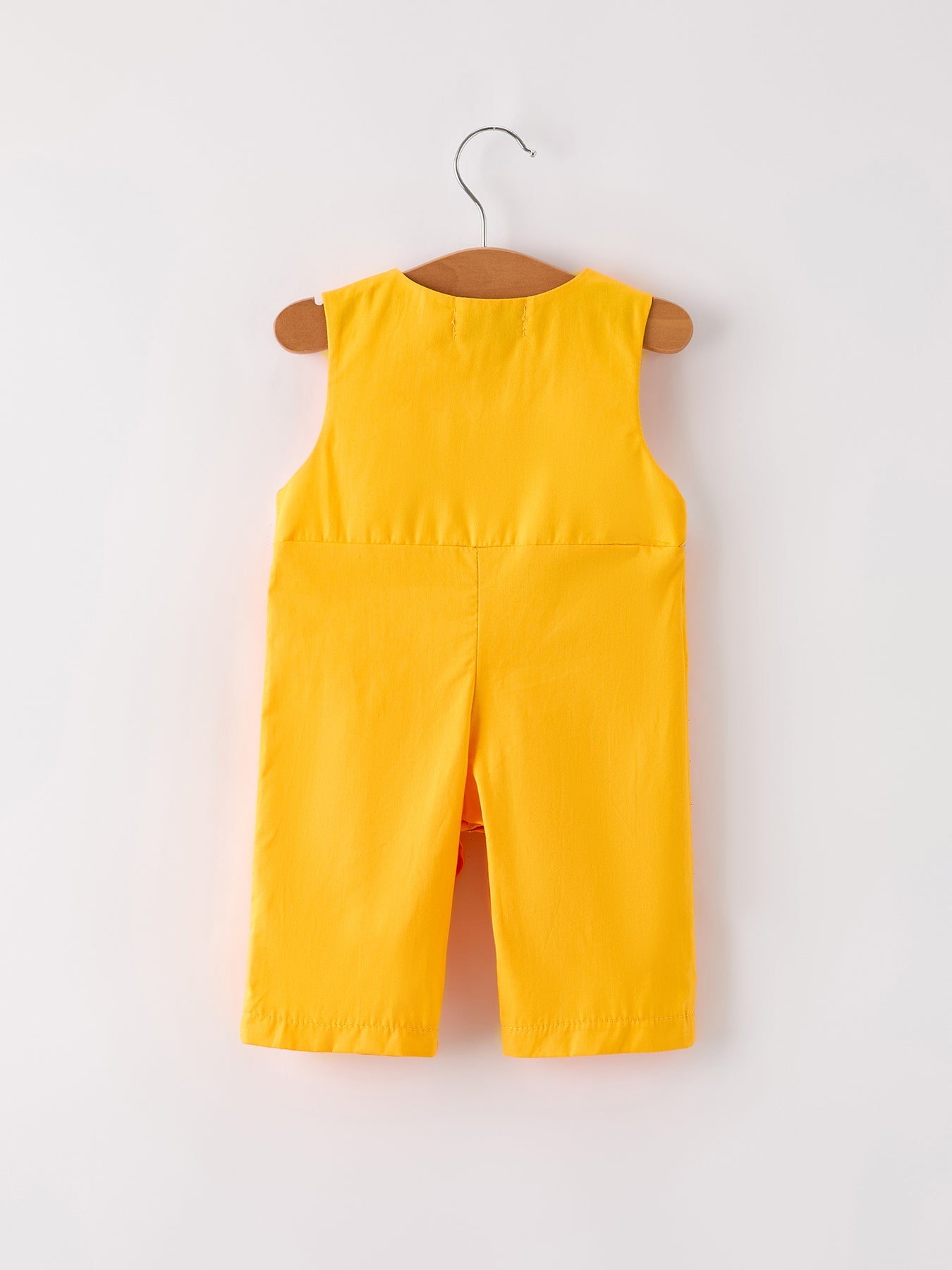 Fall Halloween & Thanksgiving Turkey Nuts Smock Embroidered Yellow Boys Romper