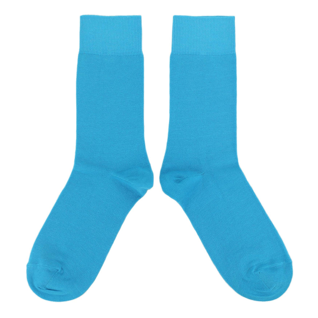 Malibu Blue Solid Color Socks - Men's Dress Socks