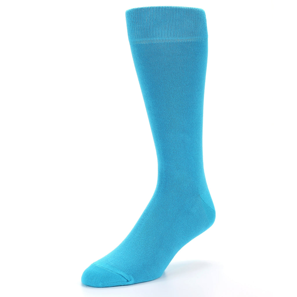 Malibu Blue Solid Color Socks - Men's Dress Socks