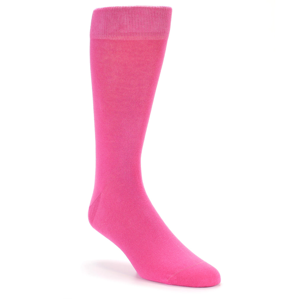 Hot Pink Solid Color Men's Dress Socks