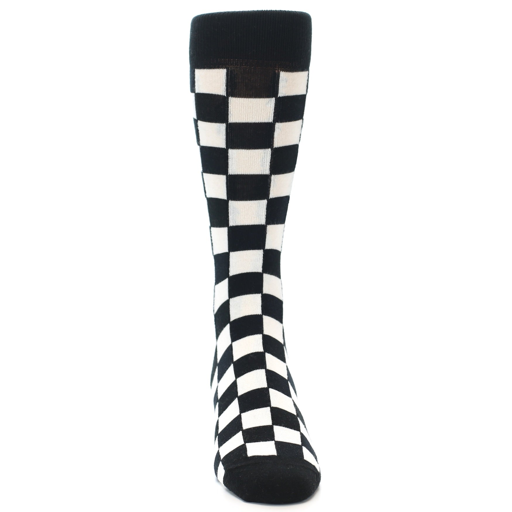Black White Checkered Men's Dress Socks
