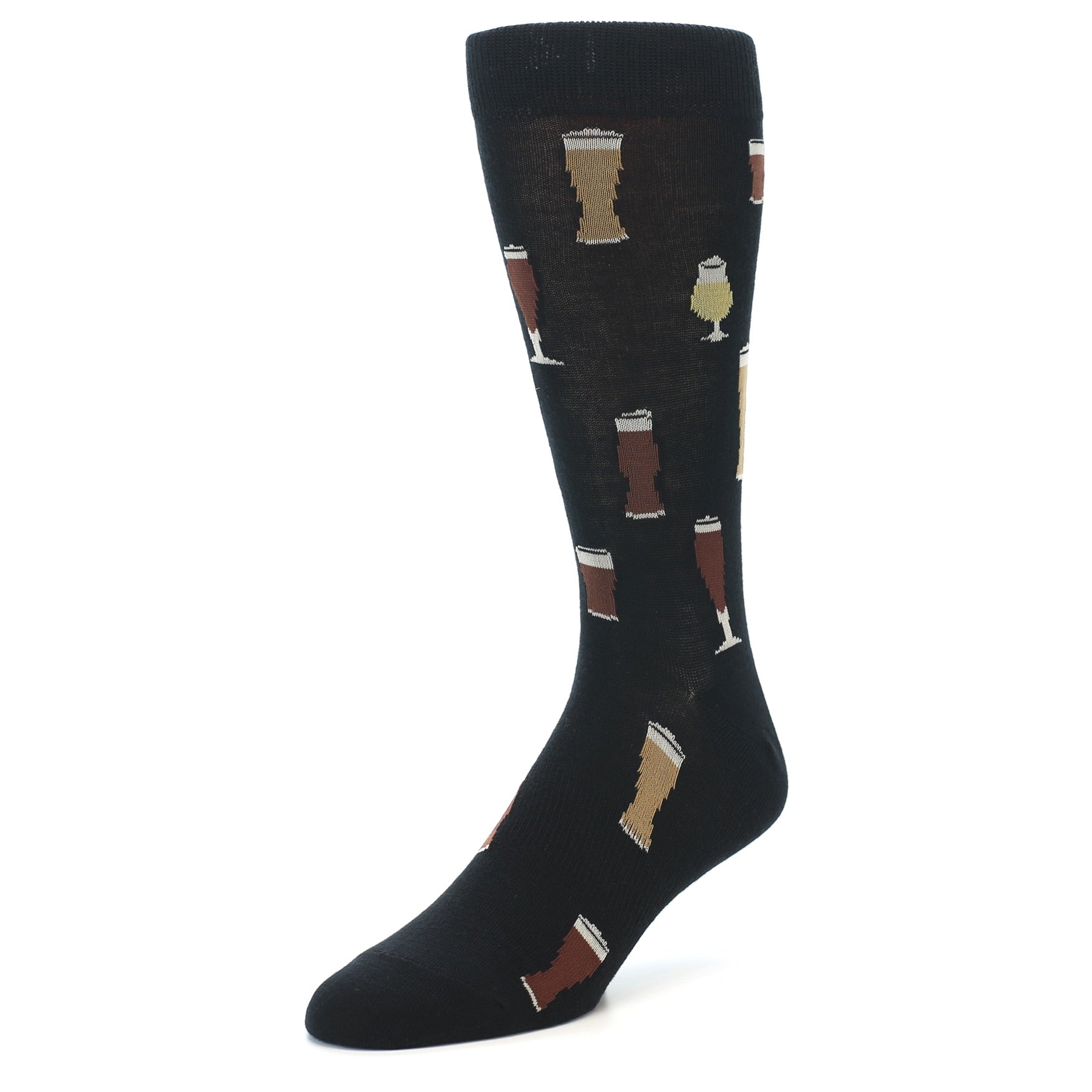 Black Craft Beer Socks - Men's Novelty Dress Socks