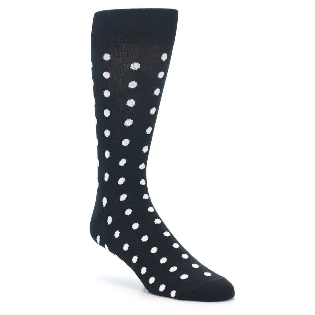 Black White Polka Dot Men’s Dress Socks