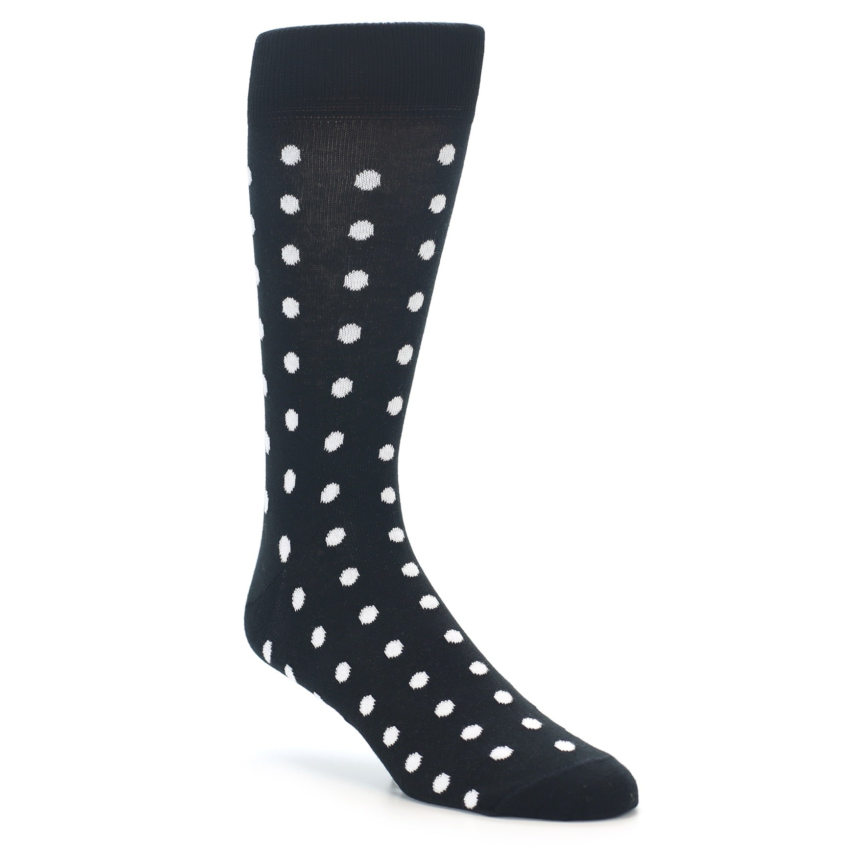 Black White Polka Dot Men’s Dress Socks