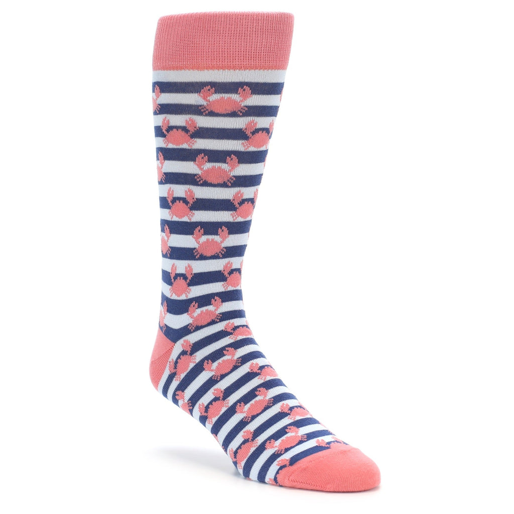 Blue Coral Crabs Wedding Men's Dress Socks