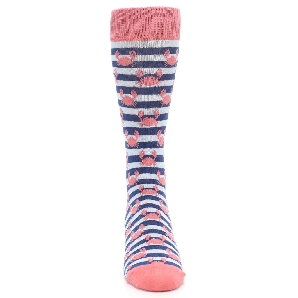 Blue Coral Crabs Wedding Men's Dress Socks
